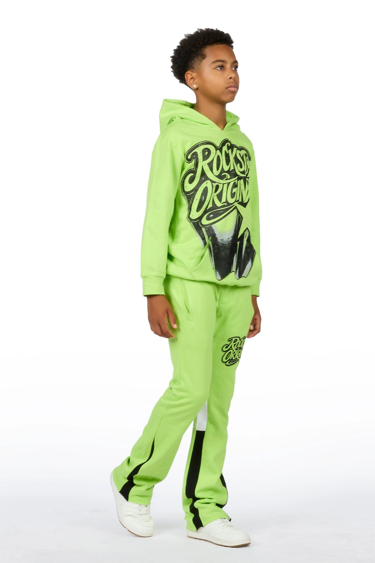 Boys Zayden Neon Yellow Hoodie Track Set