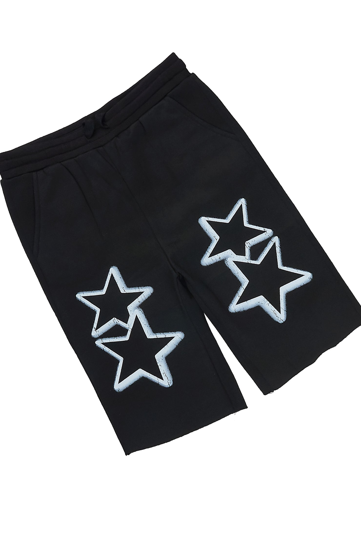 Boys Brayix Black Cut Off T-Shirt Short Set
