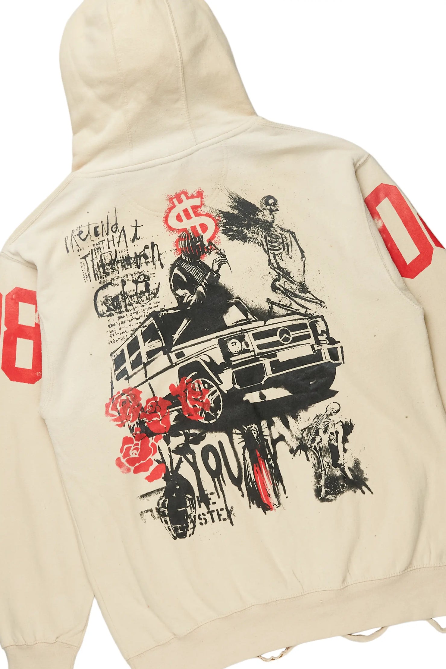 Arsenia Beige/Red Hoodie & Pant Set