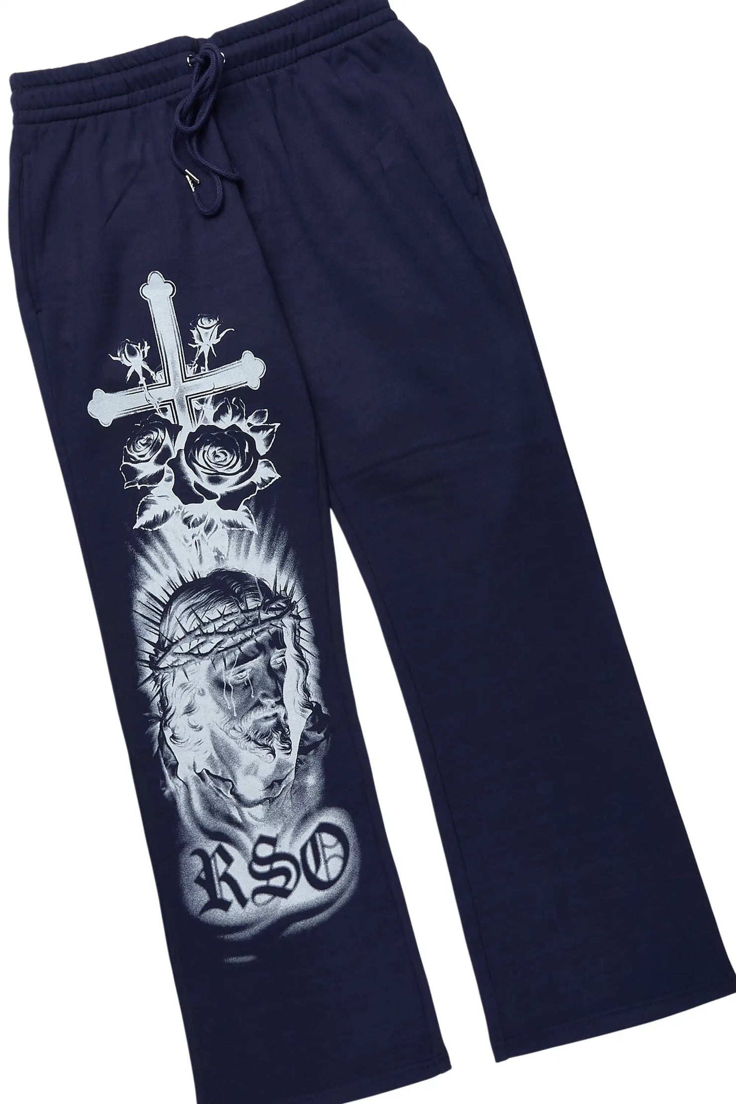 Blasted Navy/White Hoodie/Baggy Pant Track Set