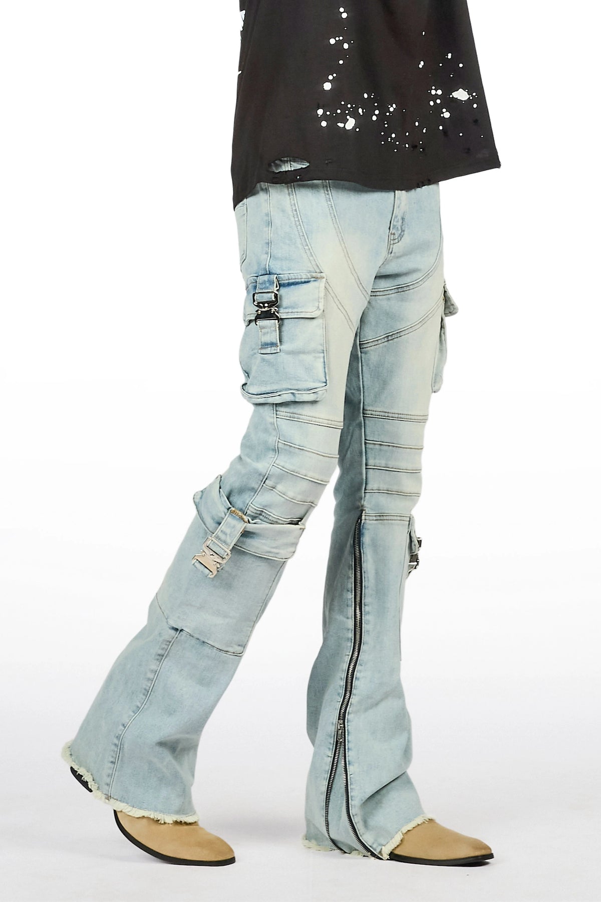 Hughes Blue Stacked Fit Jean