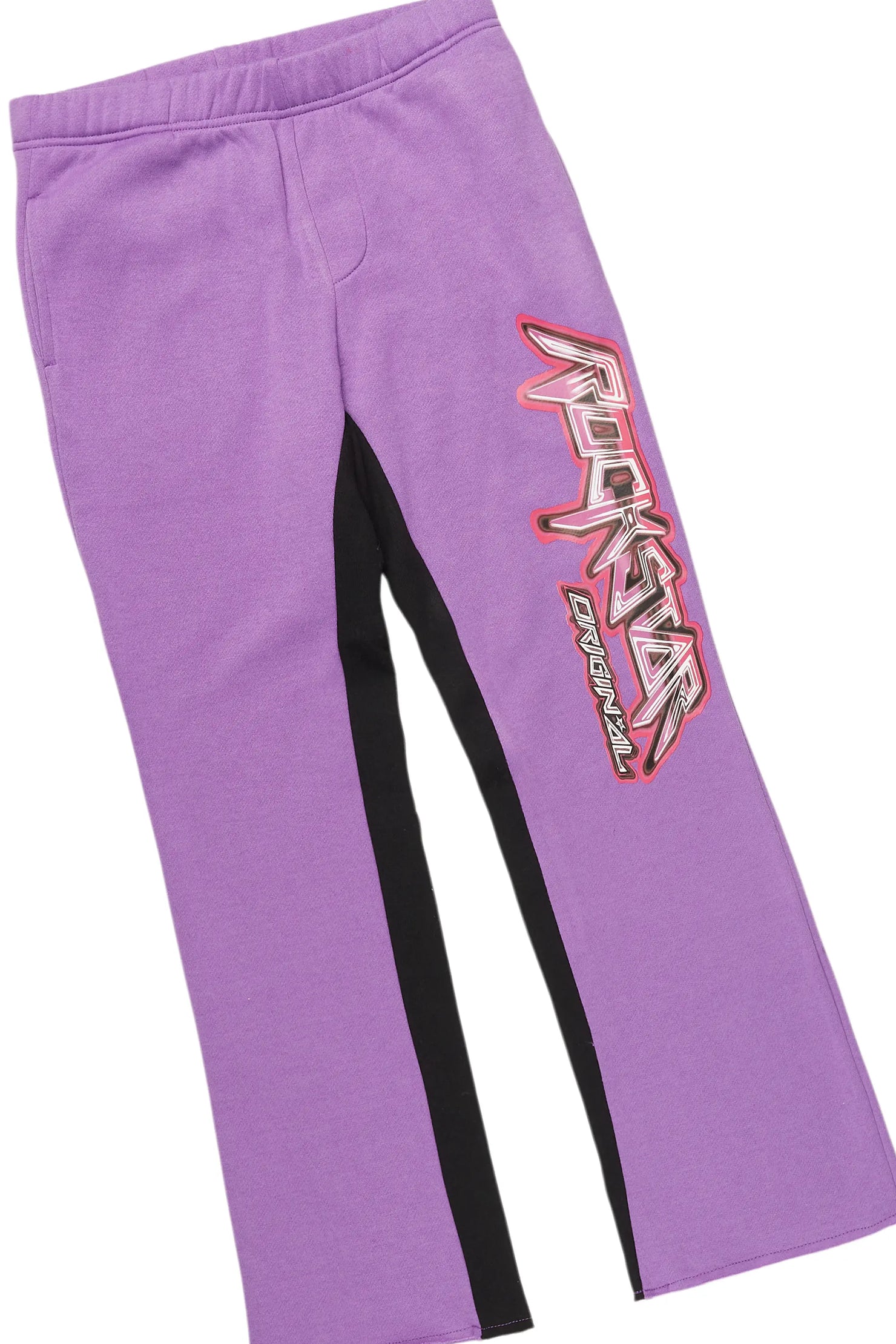 Boys Santino Purple Baggy Stacked Track Set