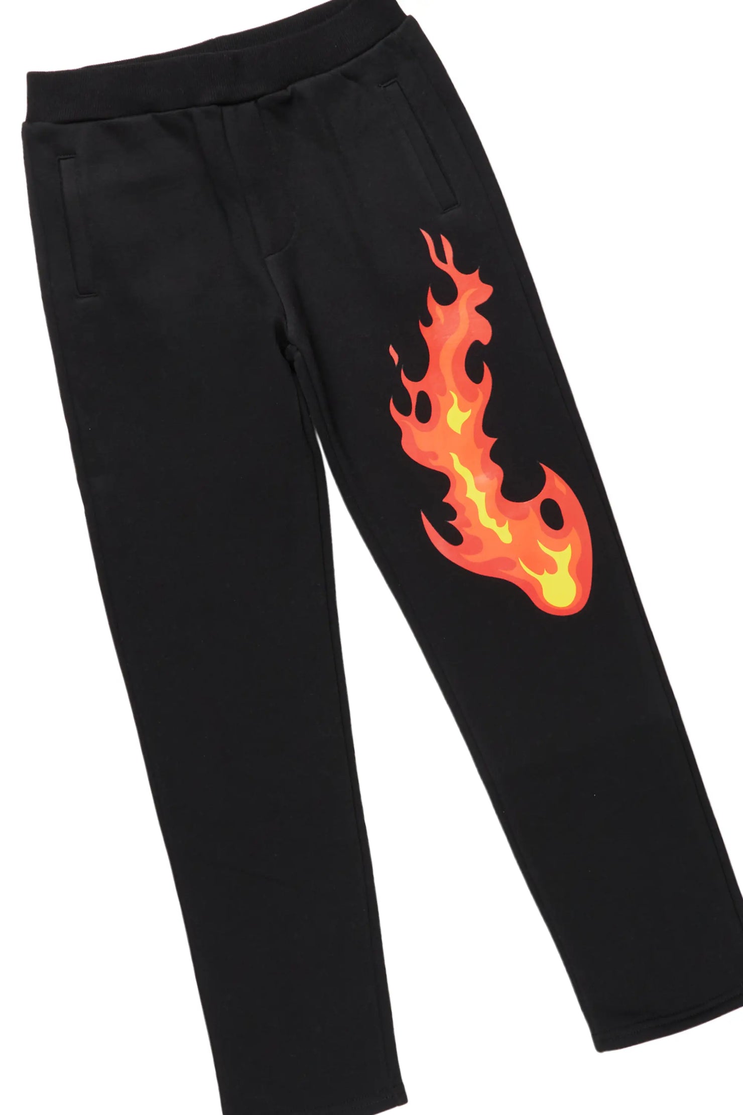 Boys Kash Black Slim Fit Track Set