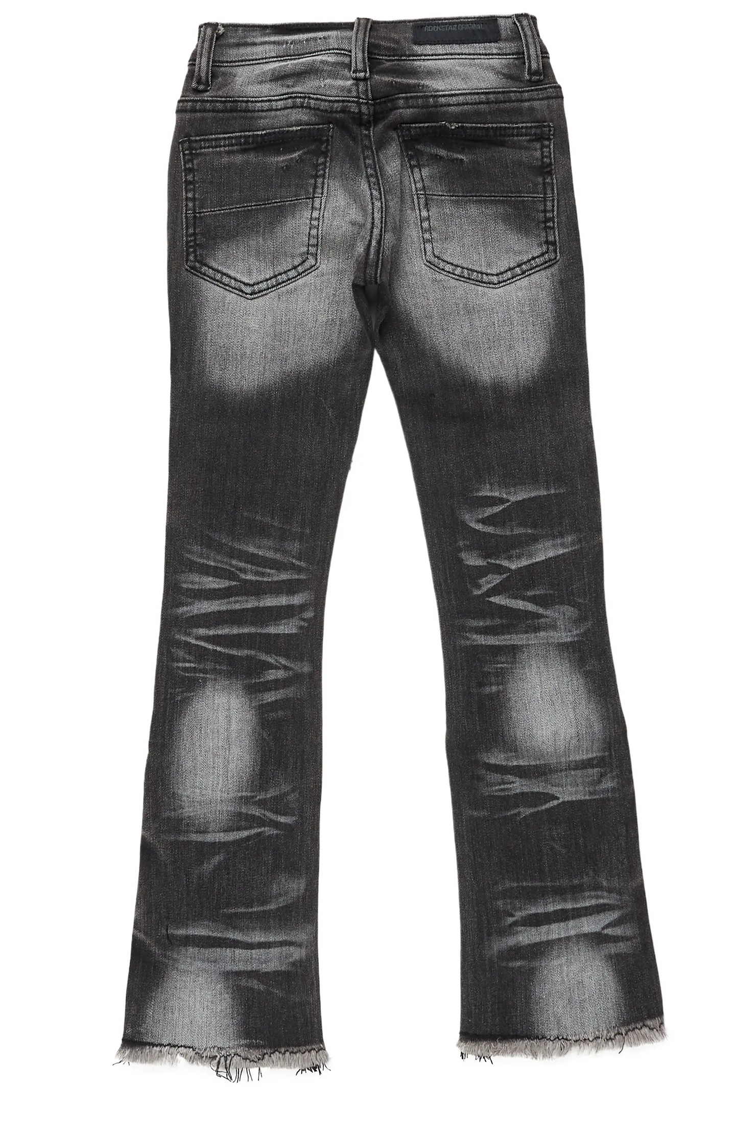 Boys Petrus Black Super Stacked Flare Jean