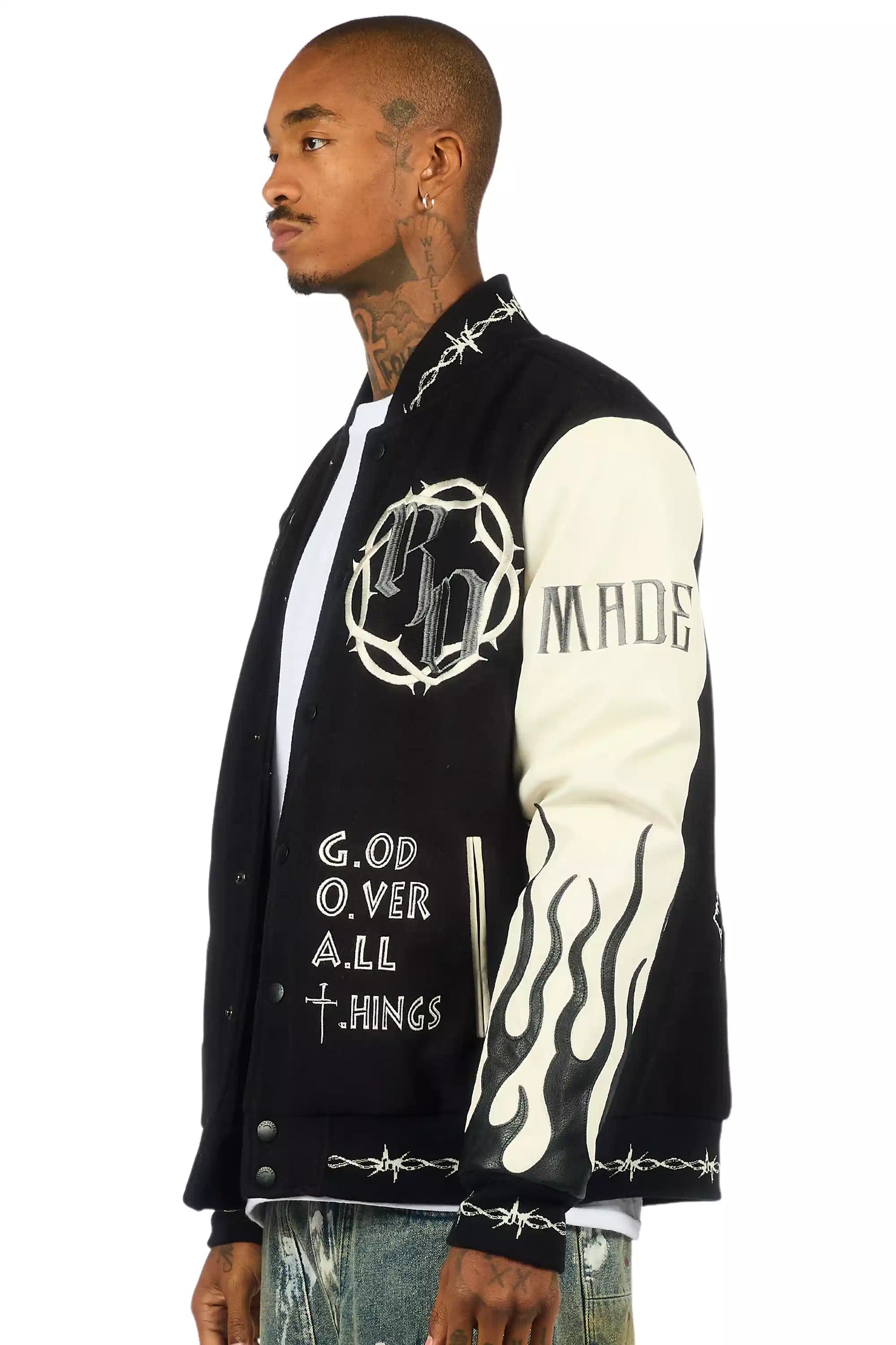 Caelus Black Varsity Jacket