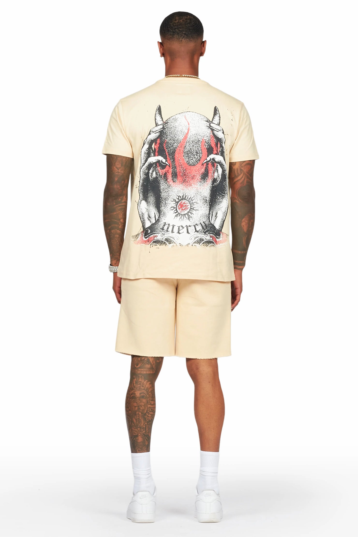 Turquil Beige T-Shirt/Short Set