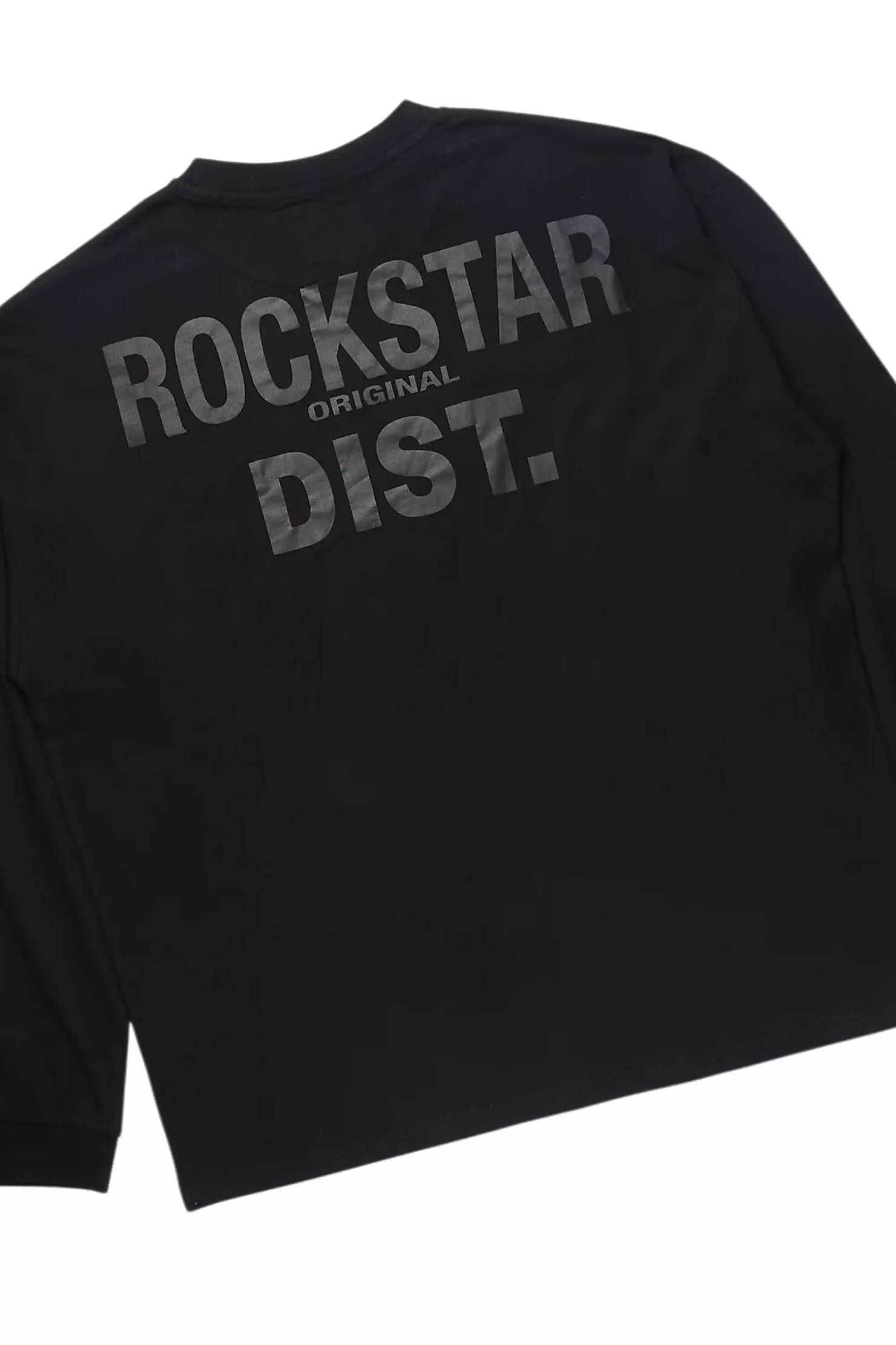 Antal Black Long Sleeve T-Shirt/Baggy Stacked Track Set