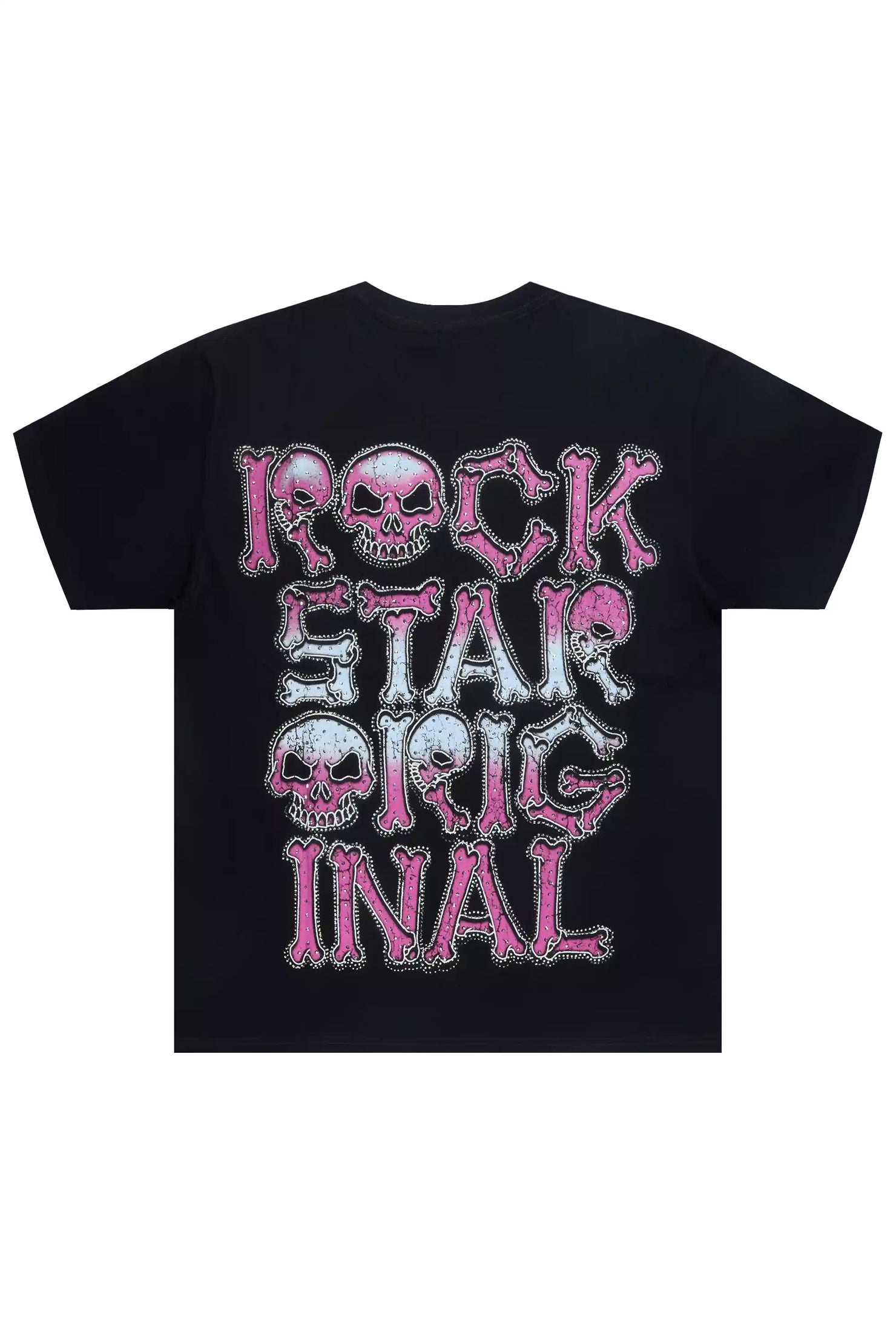 Yarri Black Rhinestone Short Sleeve Tee