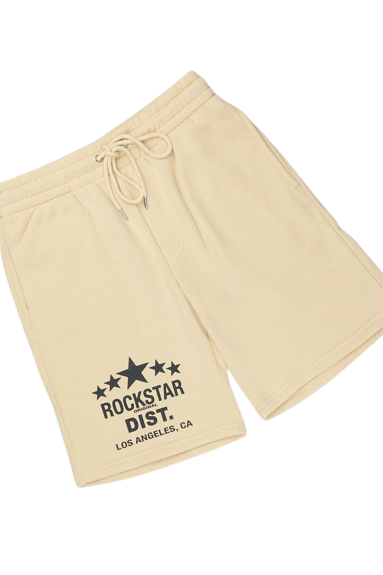 Starlake Beige Graphic Cut Sleeve T-Shirt/Short Set