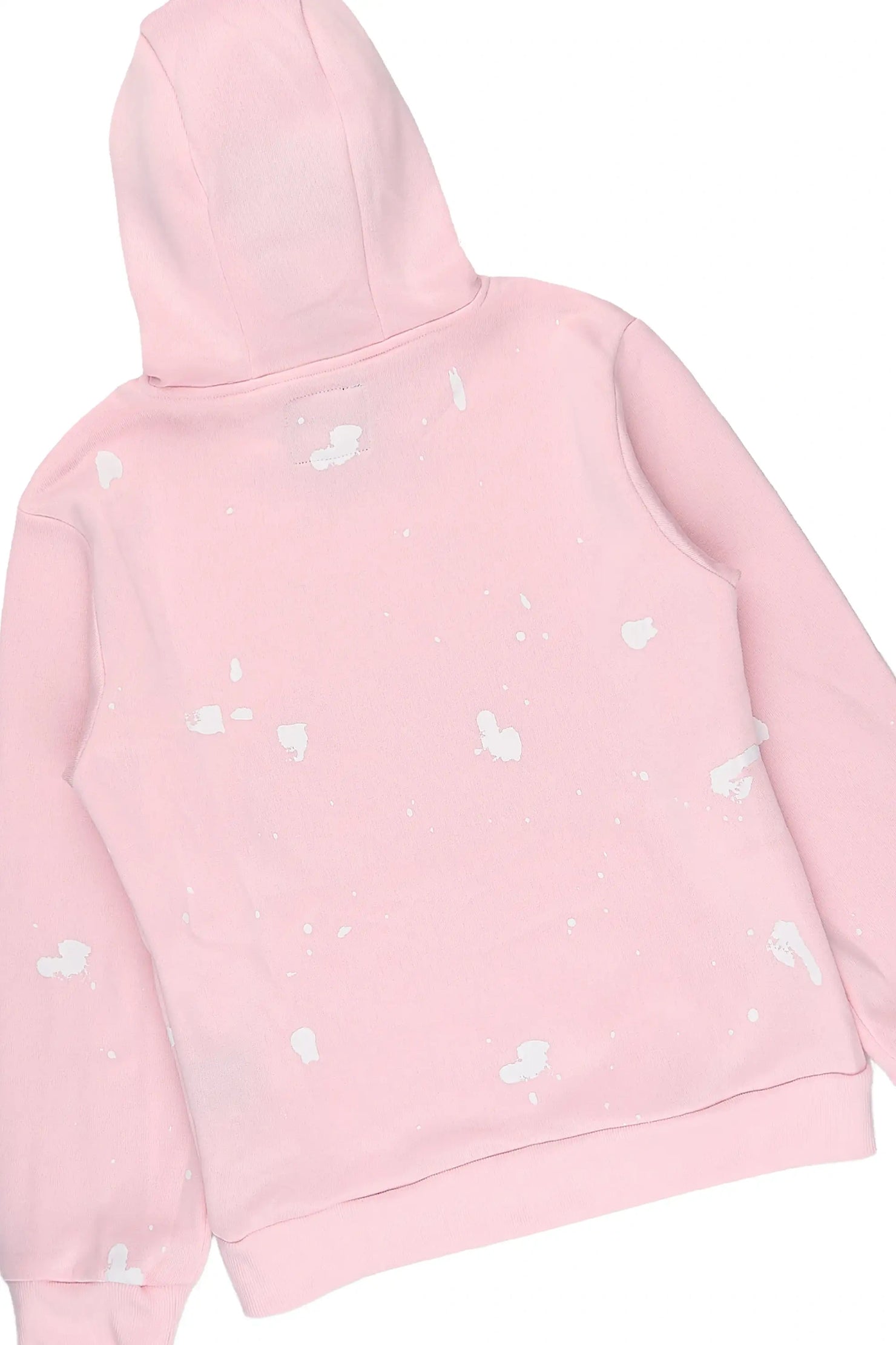 Girls Hadley Light Pink/White Hoodie Stacked Flare Track Set