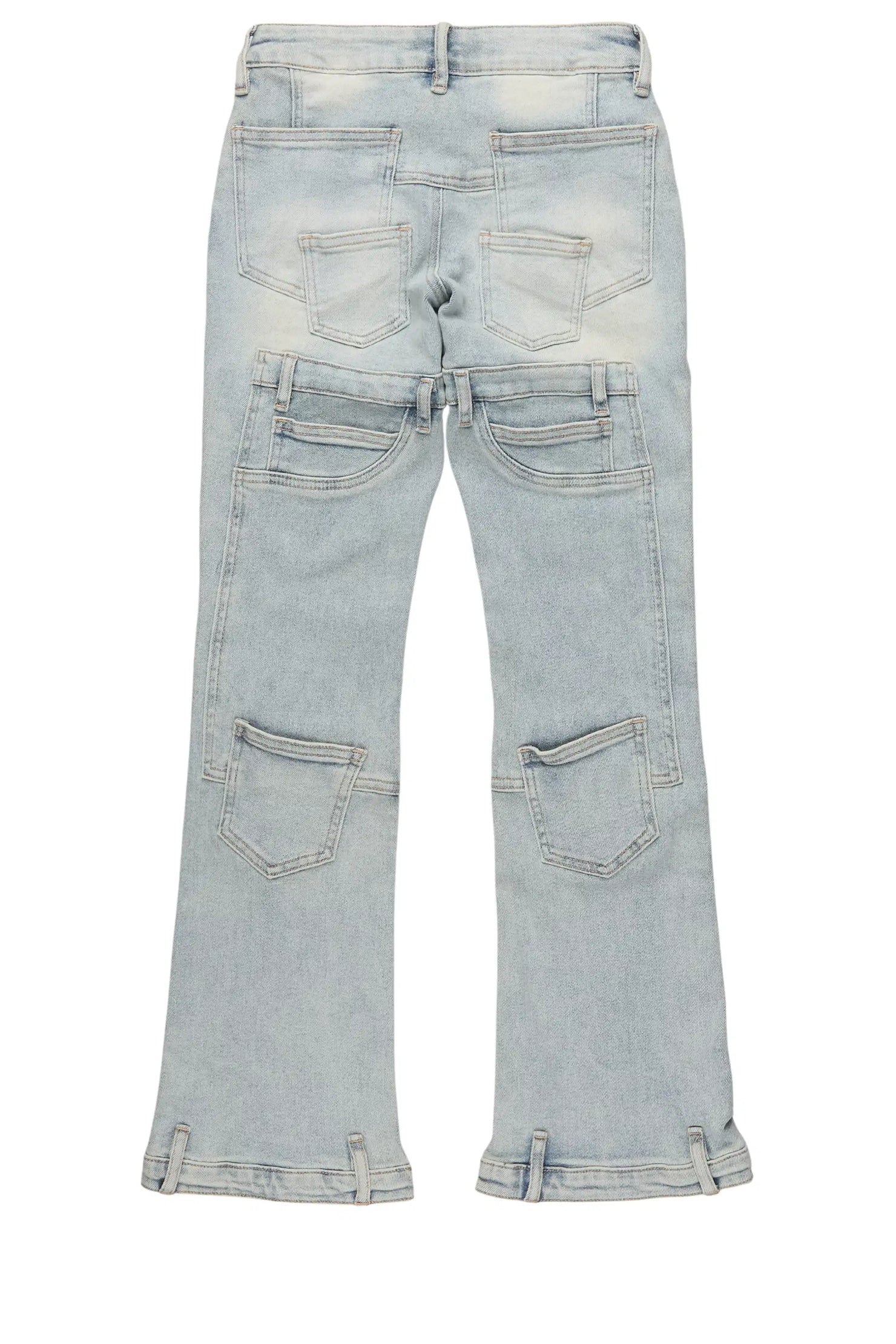 Girls Vicky Light Wash Rhinestone Stacked Jean