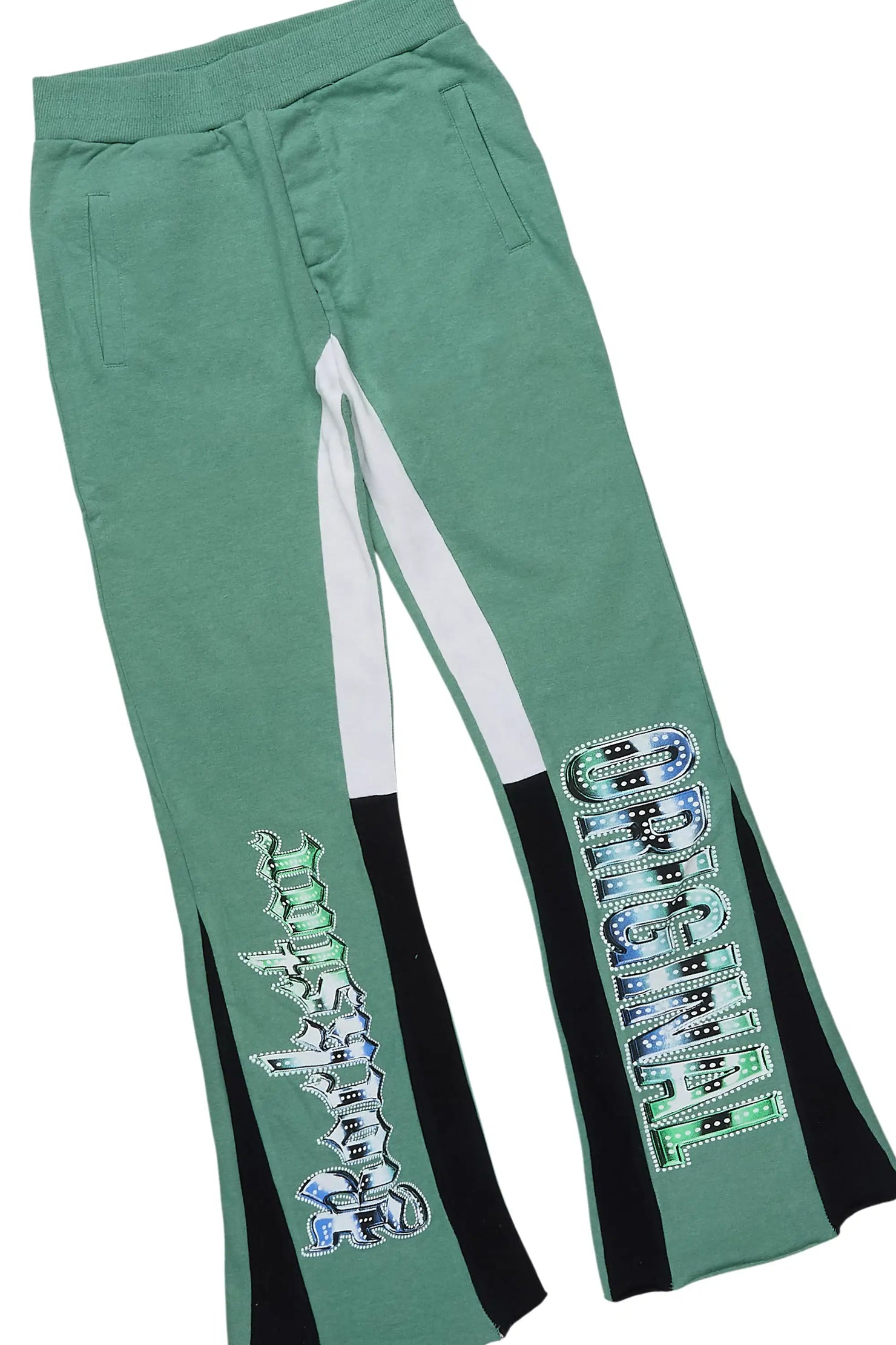 Boys Wekken Sage Hoodie Stacked Flare Track Set