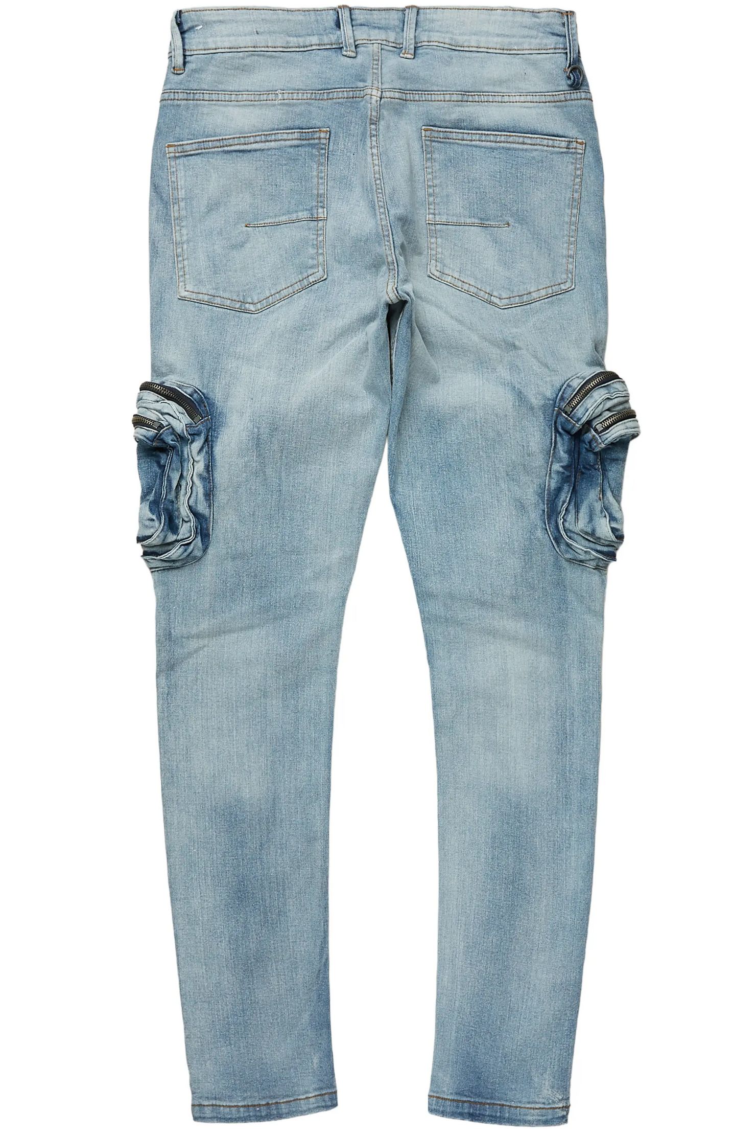 Falan Light Blue Skinny Fit Cargo Jean