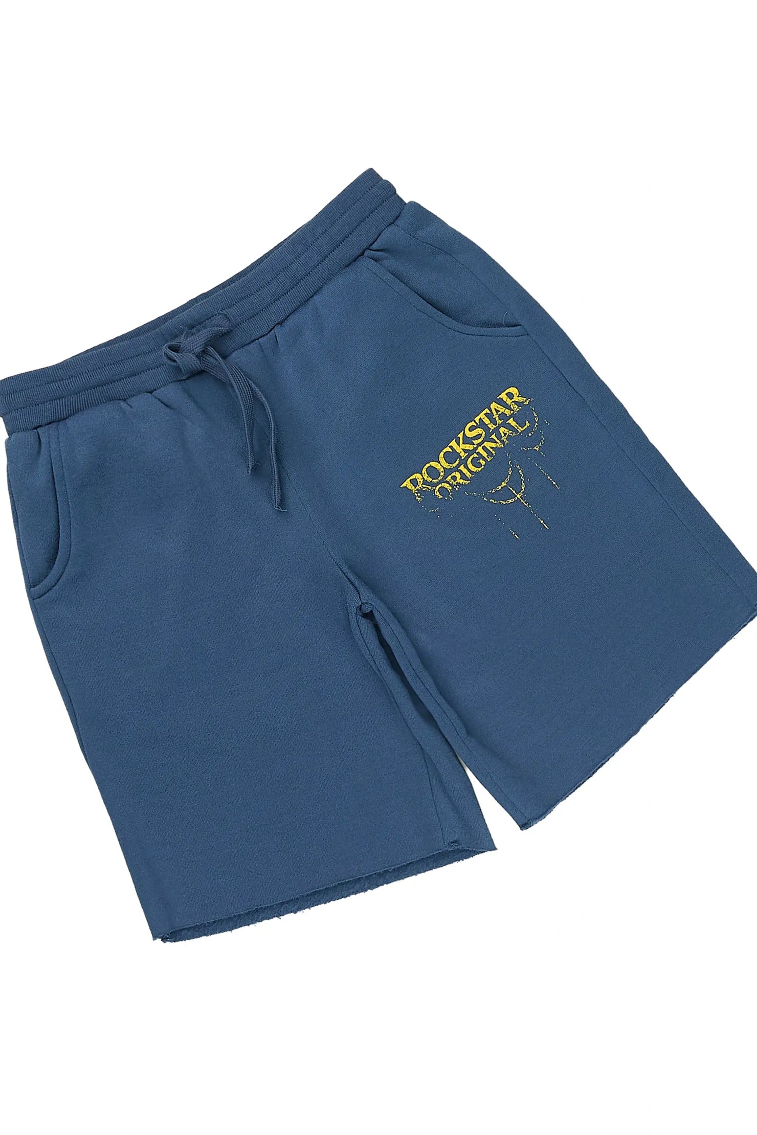 Girls Kairose Navy/Yellow Fleece Hoodie Short set