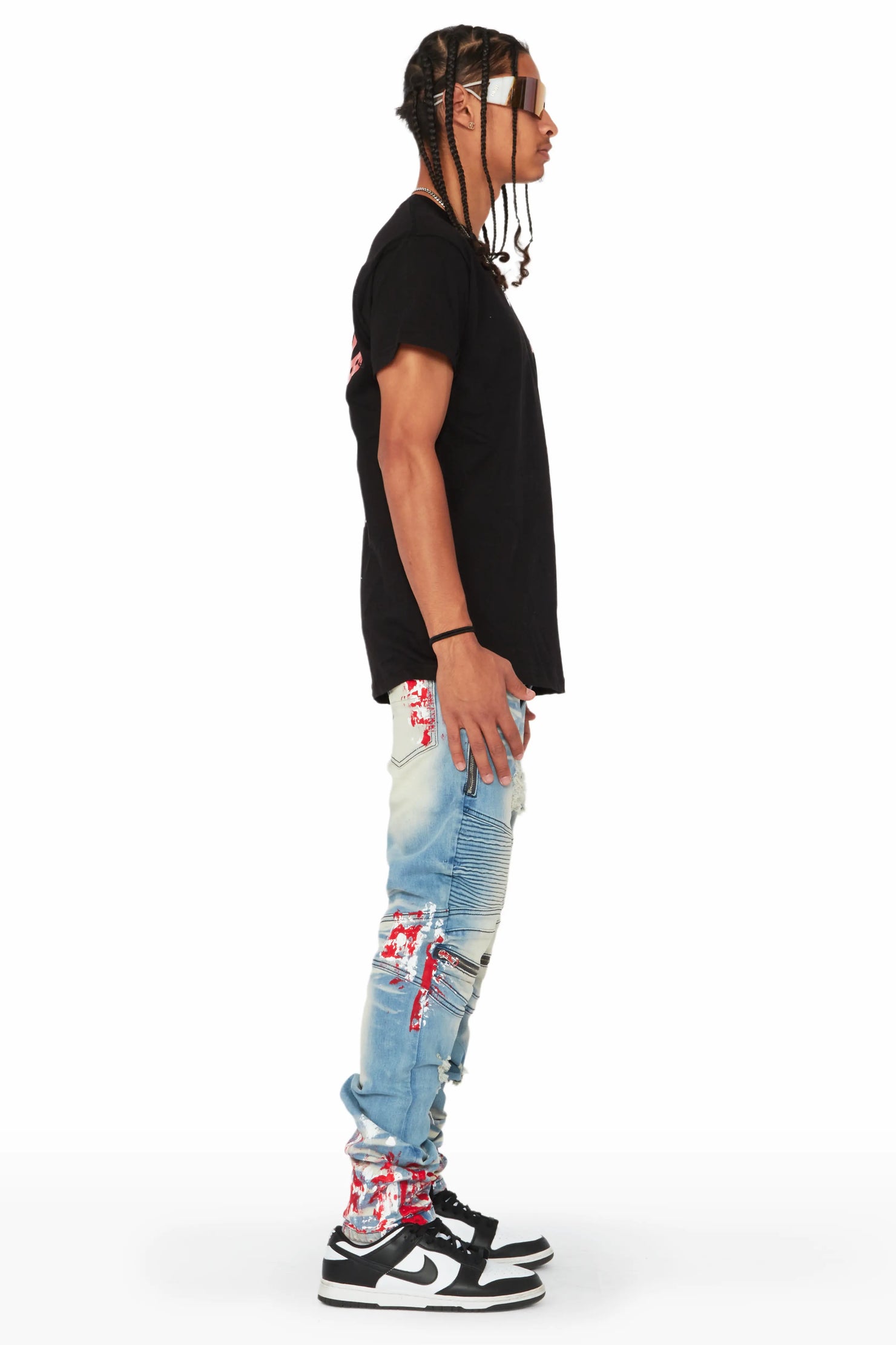 Kodak Blue/Red Painter Biker Jean