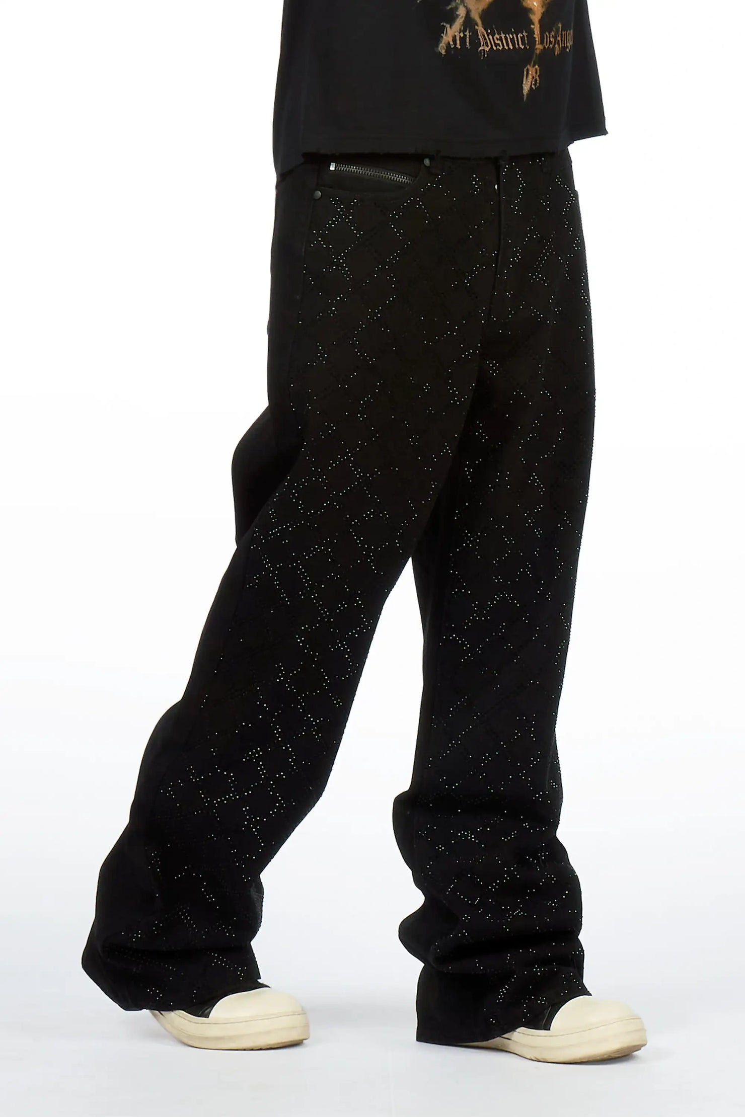 Lyrik Black Rhinestone Baggy Fit Jean