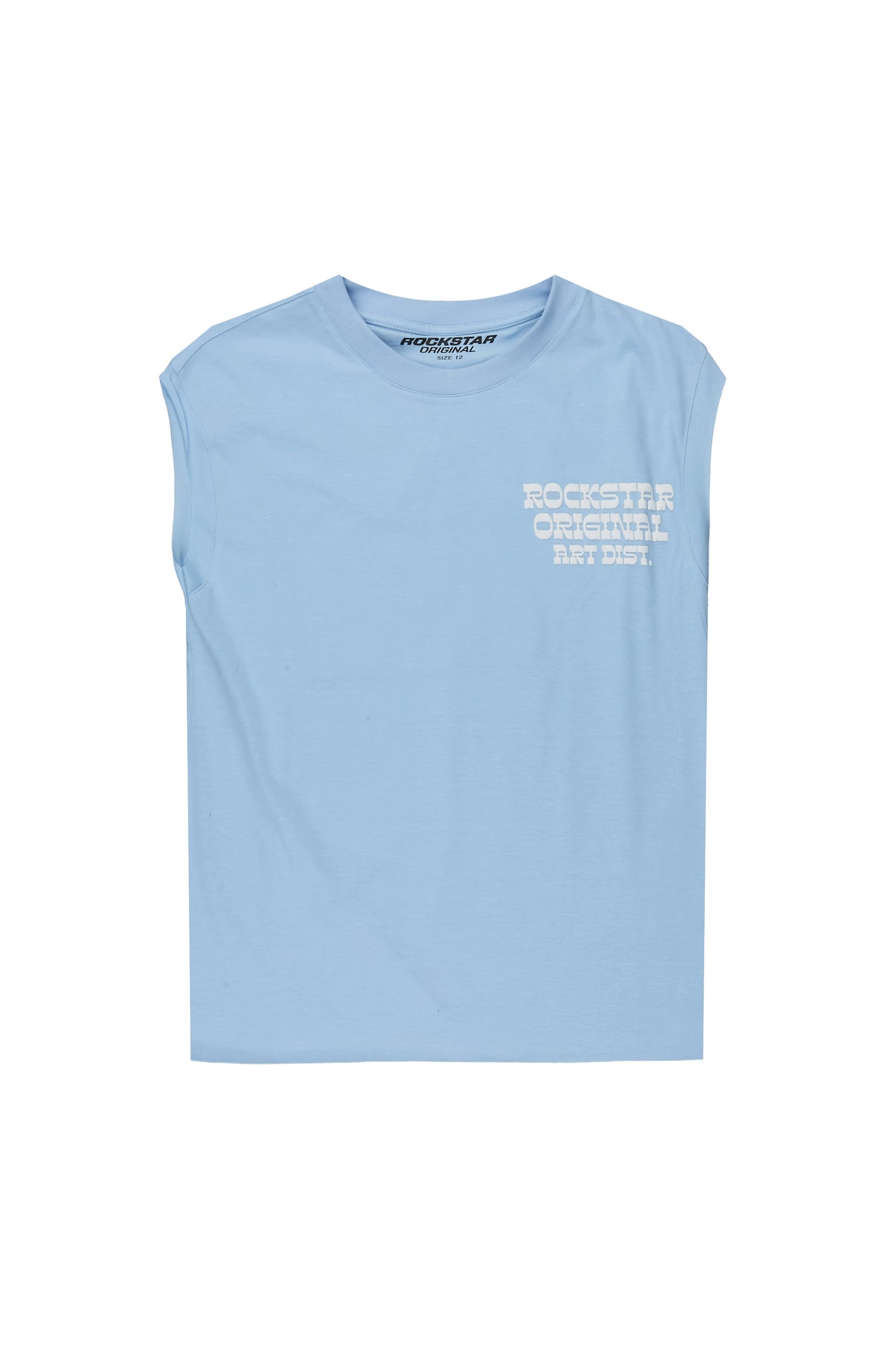 Boys Plot Baby Blue Puff Print Cut Sleeve Tee