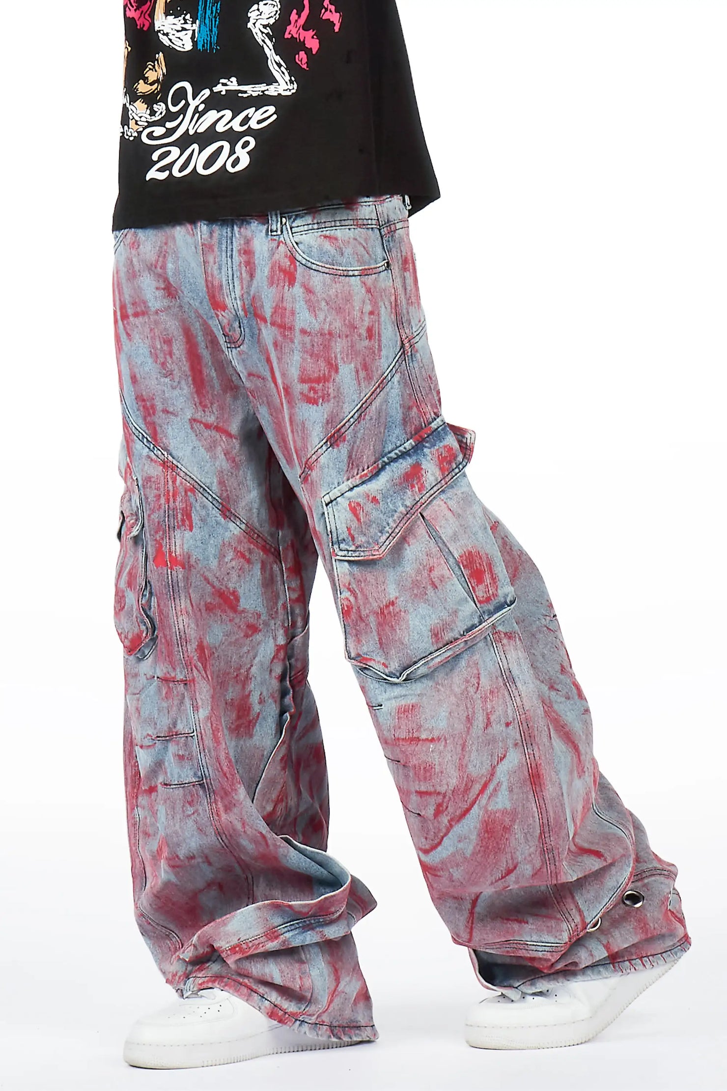 Tren Red/Blue Barrel Fit Jean