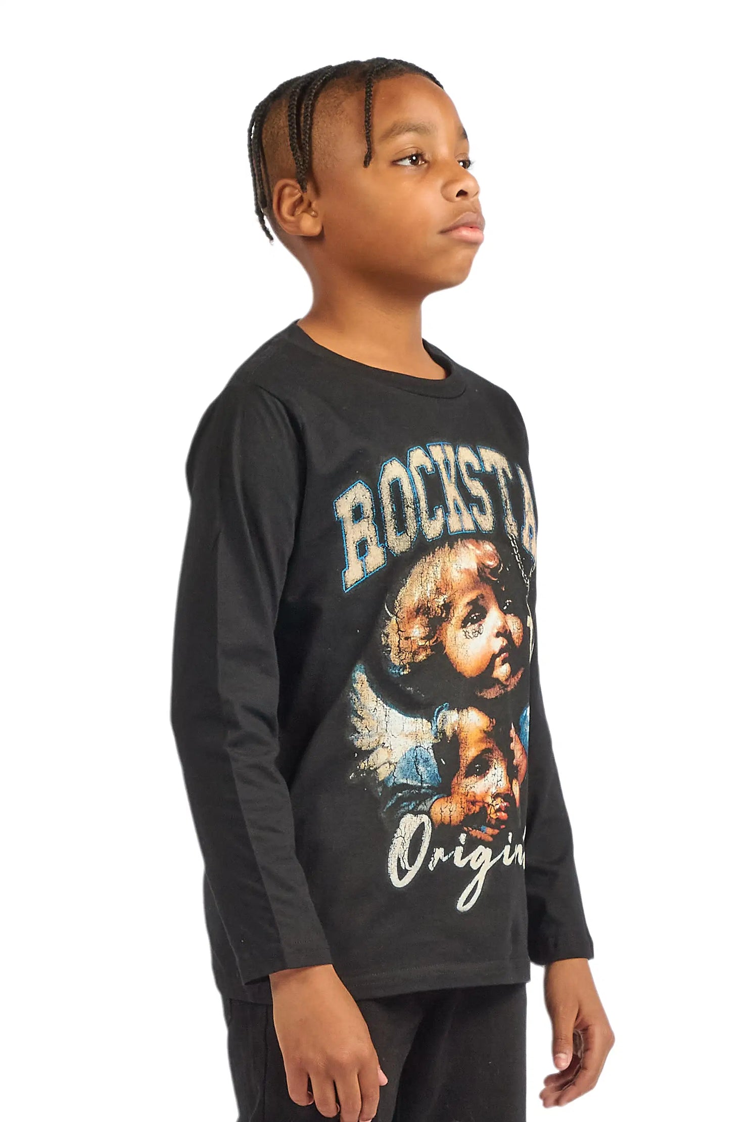 Boys Deiter Black Long Sleeve Graphic T-Shirt
