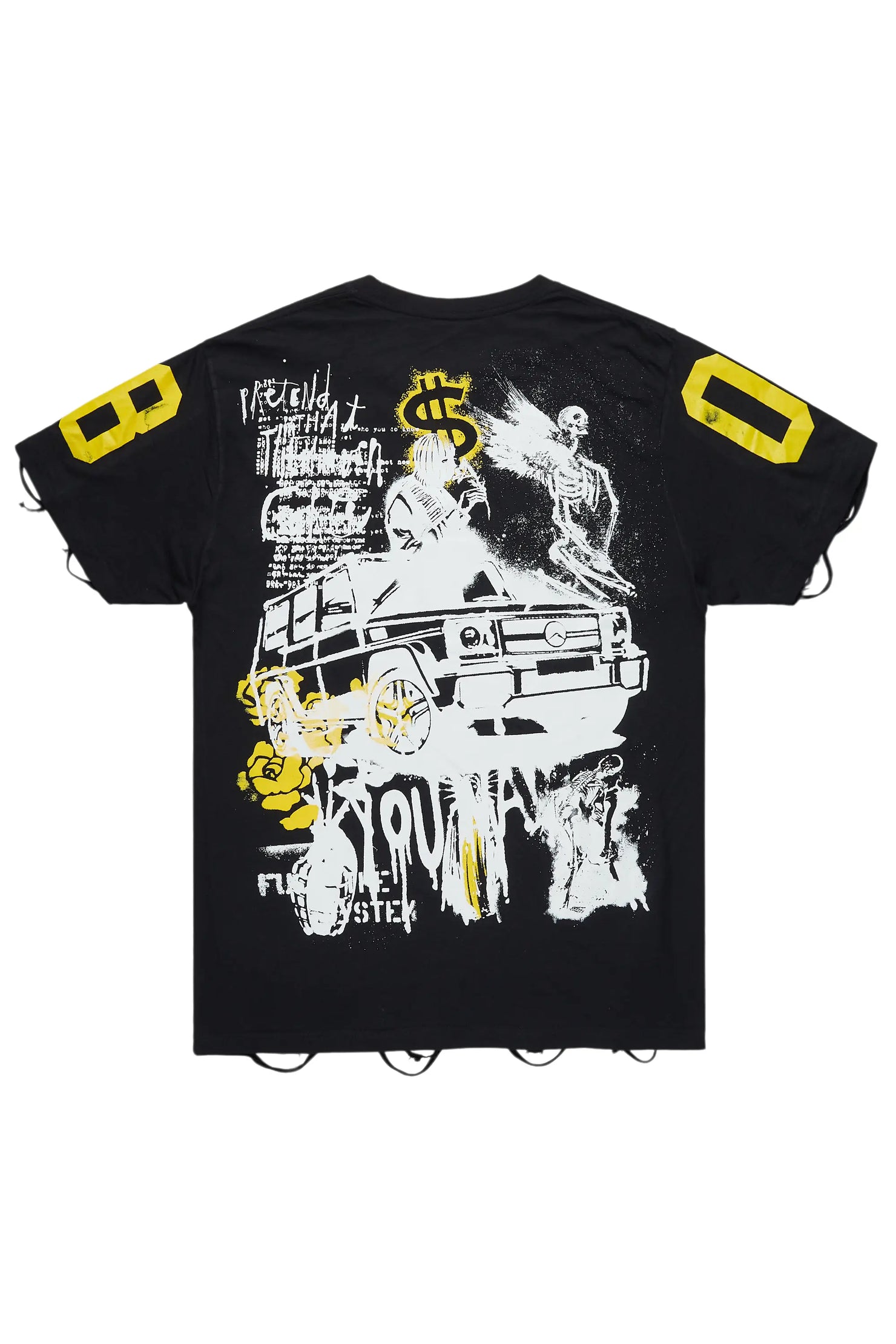 Kammile Black/Yellow Oversized T-Shirt