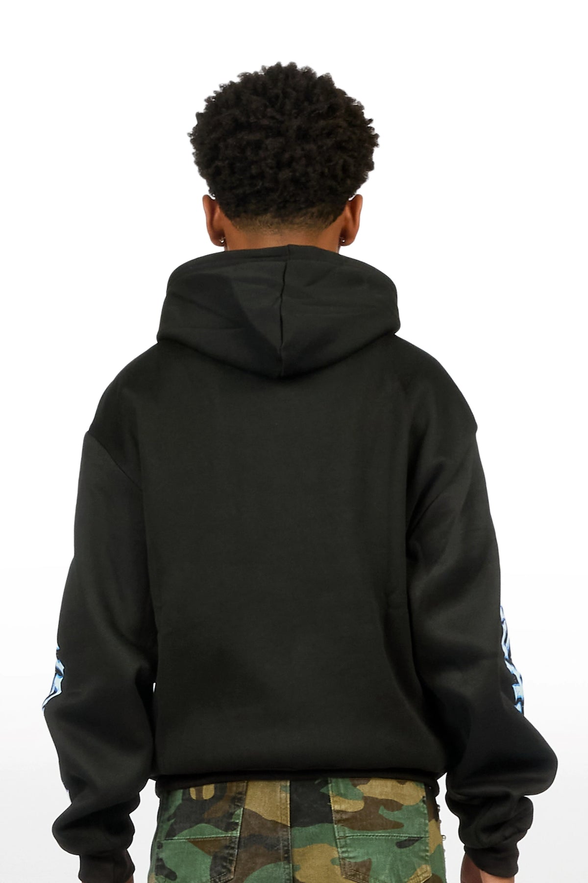 Boys Pixel Black/Blue Graphic Hoodie
