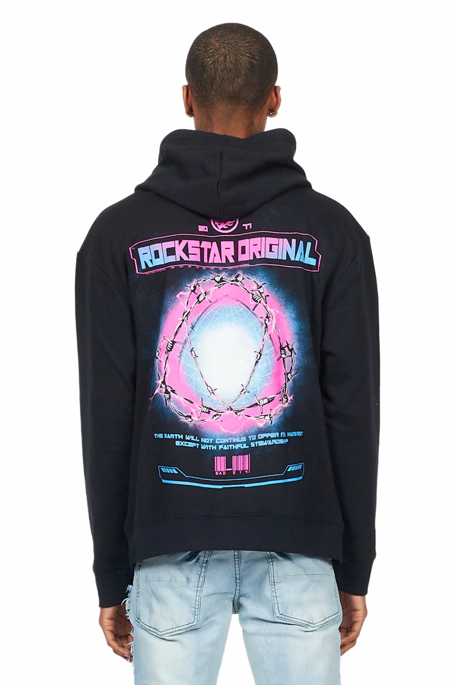 Digital Black Graphic Hoodie