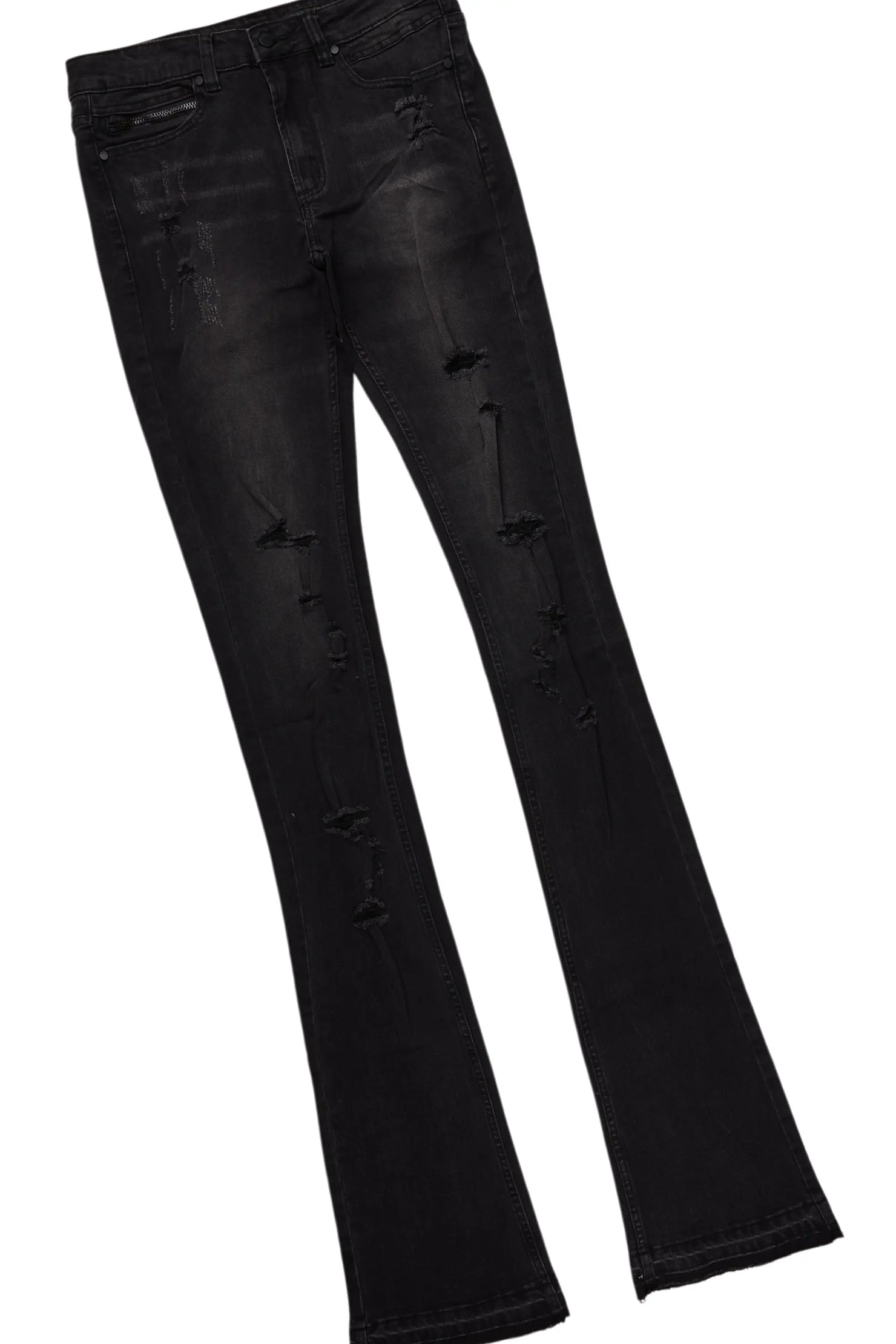 Palmer Black Hoodie/Stacked Flare Jean Bundle