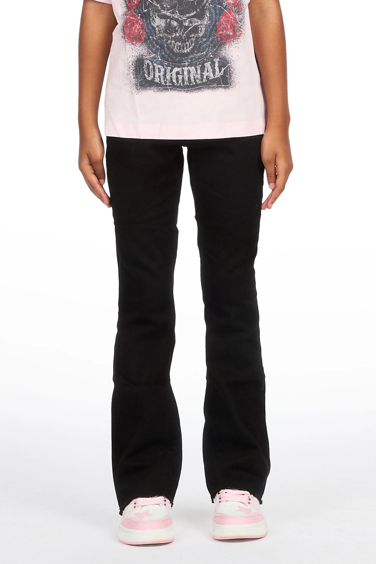 Girls Daga Jet Black 2.0 Stacked Flare Jean