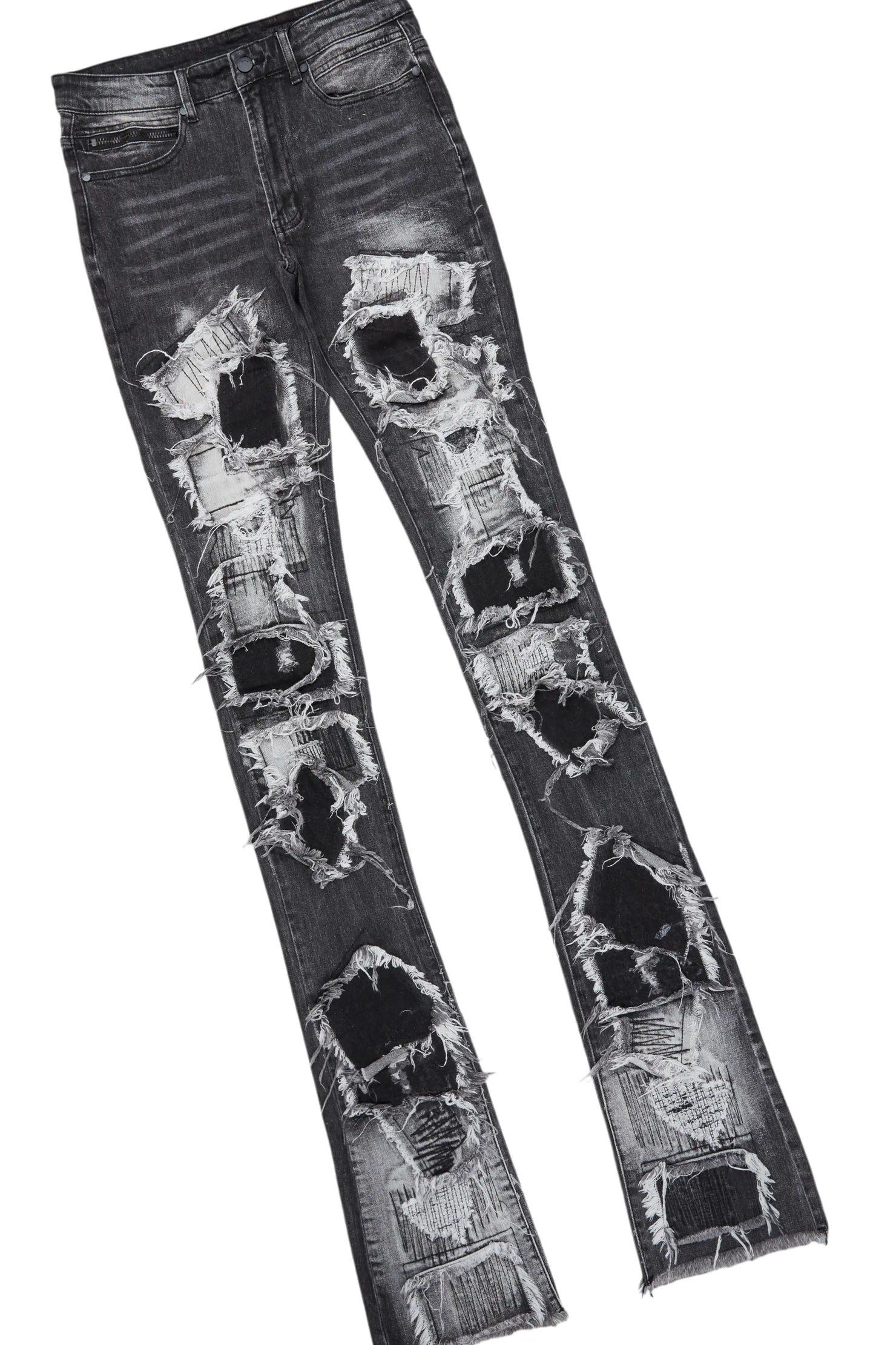 Brookwood Black Long Sleeve T-Shirt & Camden Super Stacked Flare Jean Bundle