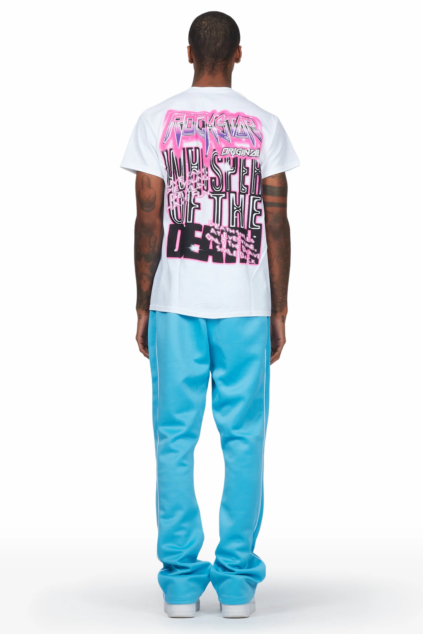 Obern White/Blue T-Shirt/Stacked Track Set