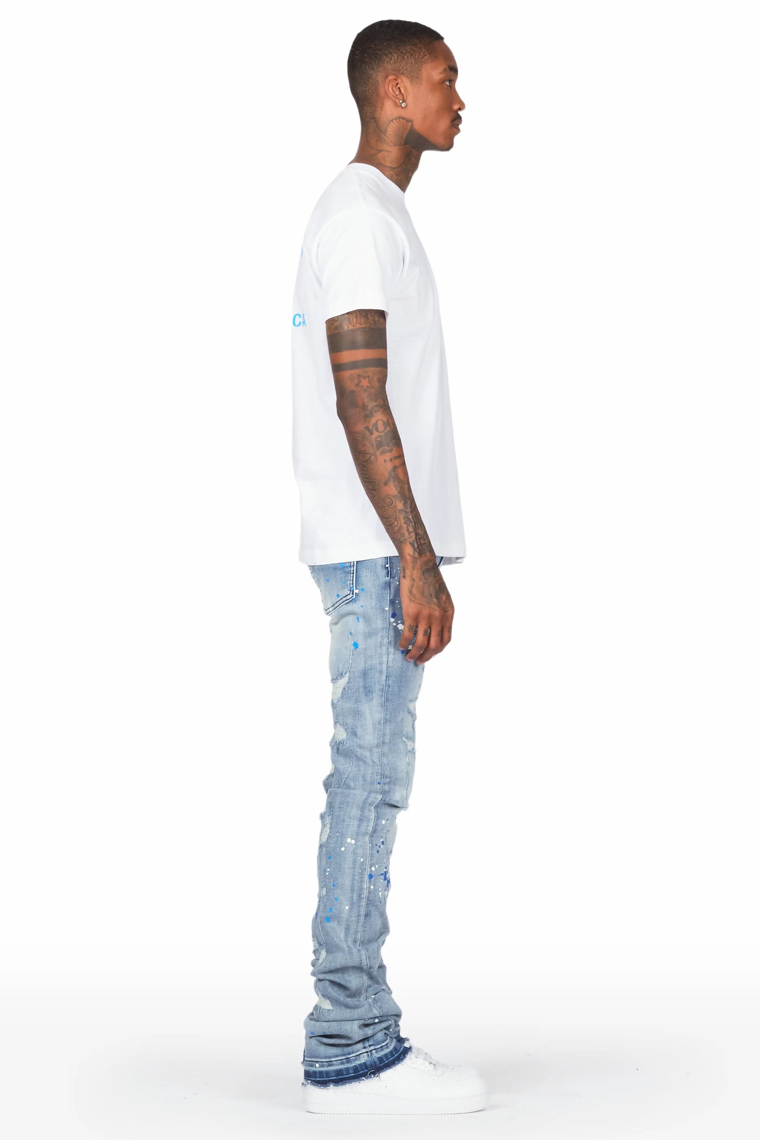 Nolan Blue Painter Super Stacked Flare Jean