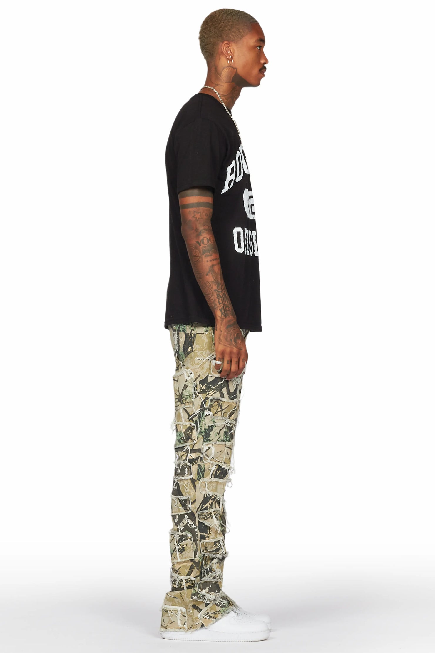 Saide Tree Camo Baggy Cargo Stacked Jean