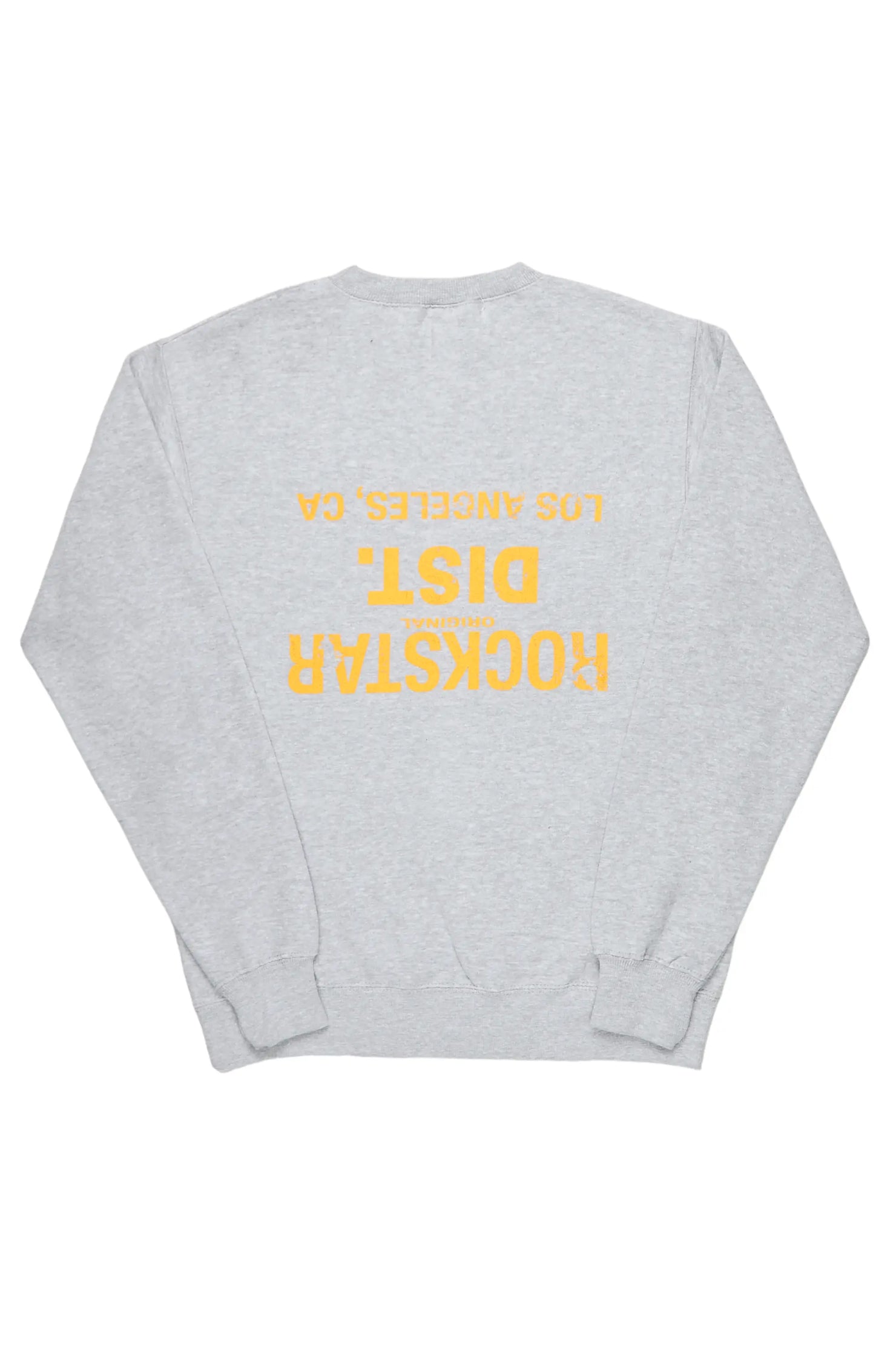 Dist. Town Heather Grey/Yellow Graphic Crewneck