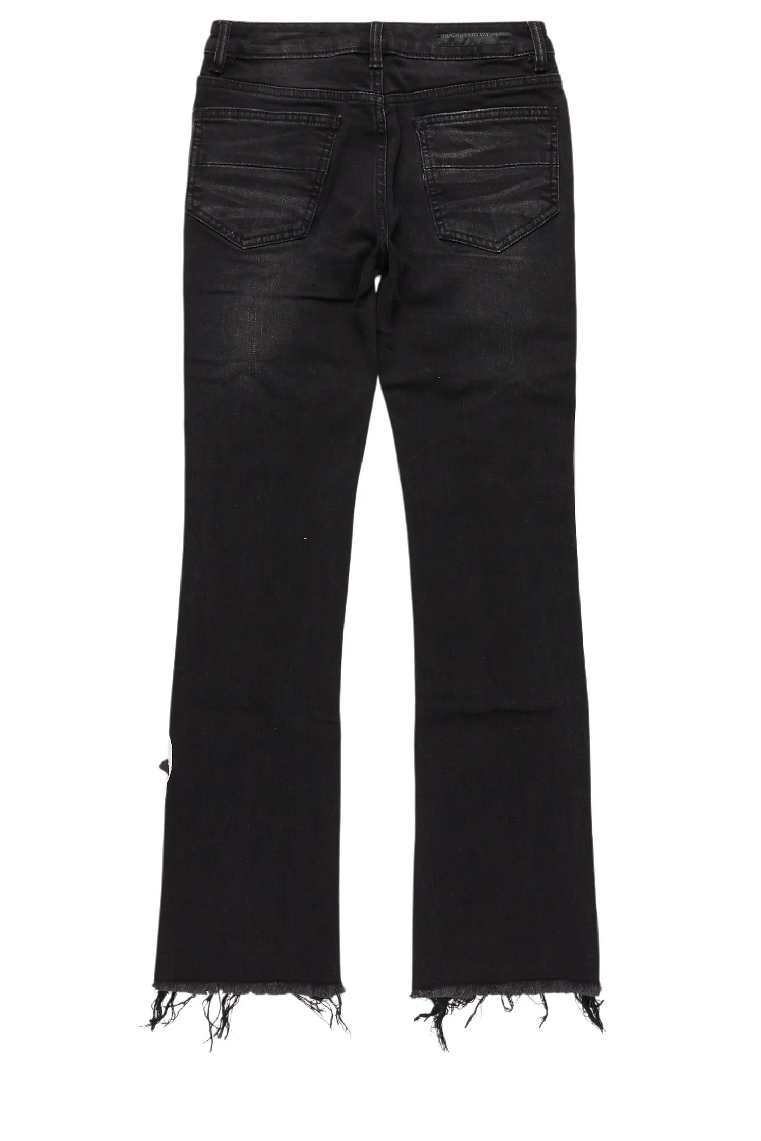 Boys Savage Black/Red Patchwork Stacked Flare Jean