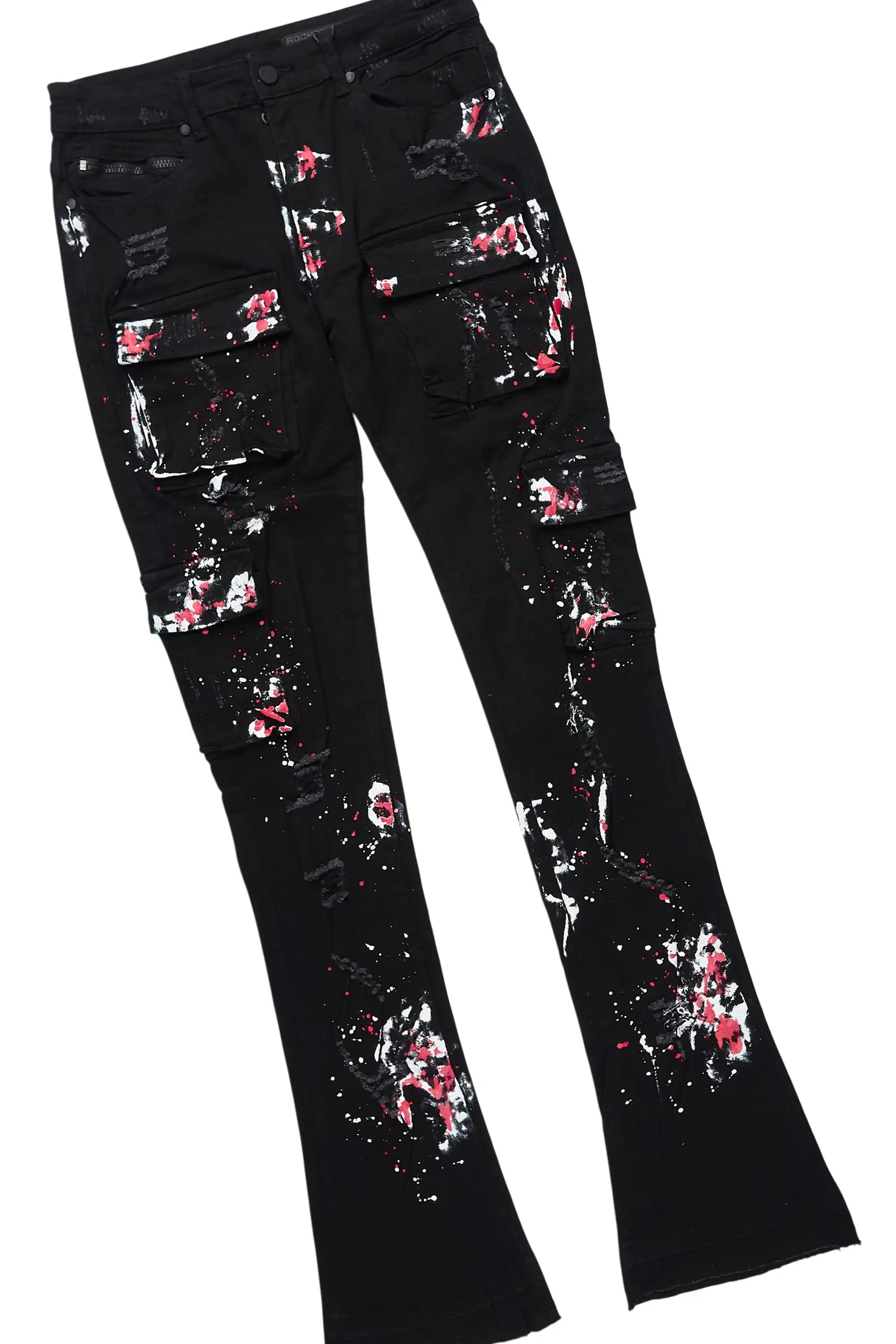 States 2.0 Black/Black Hoodie/Stacked Flare Jean Set