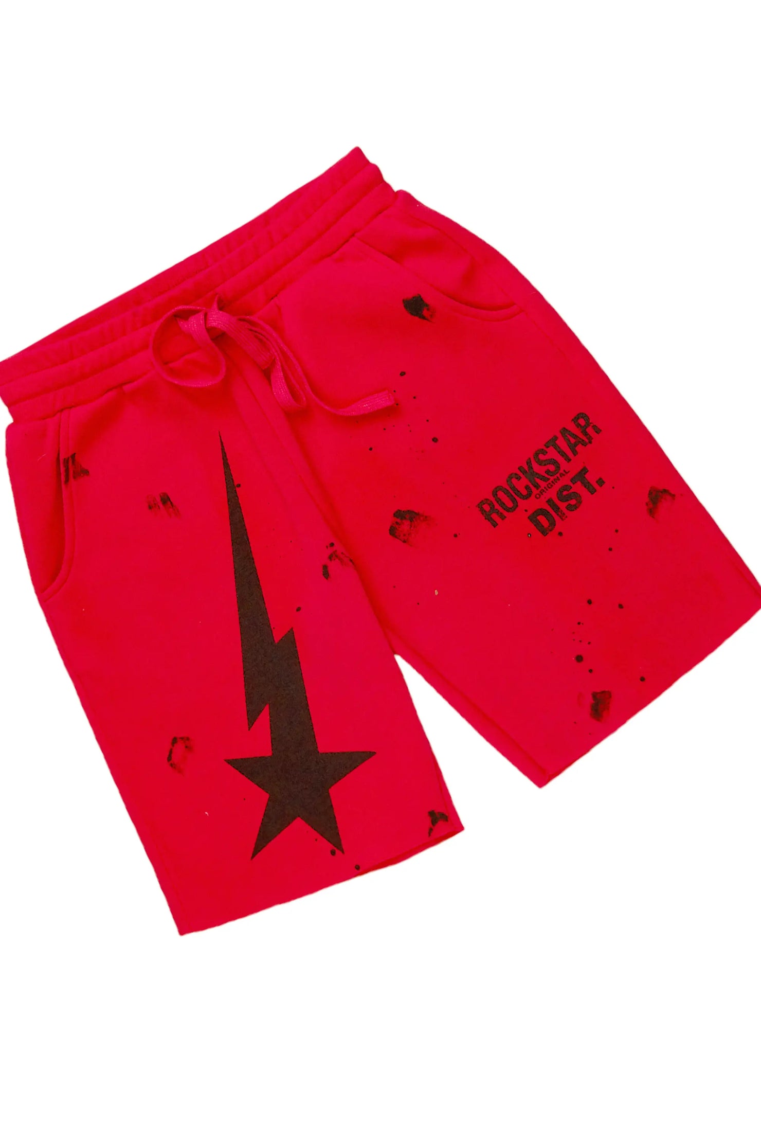 Tiffeny Red Zip Up Short Set