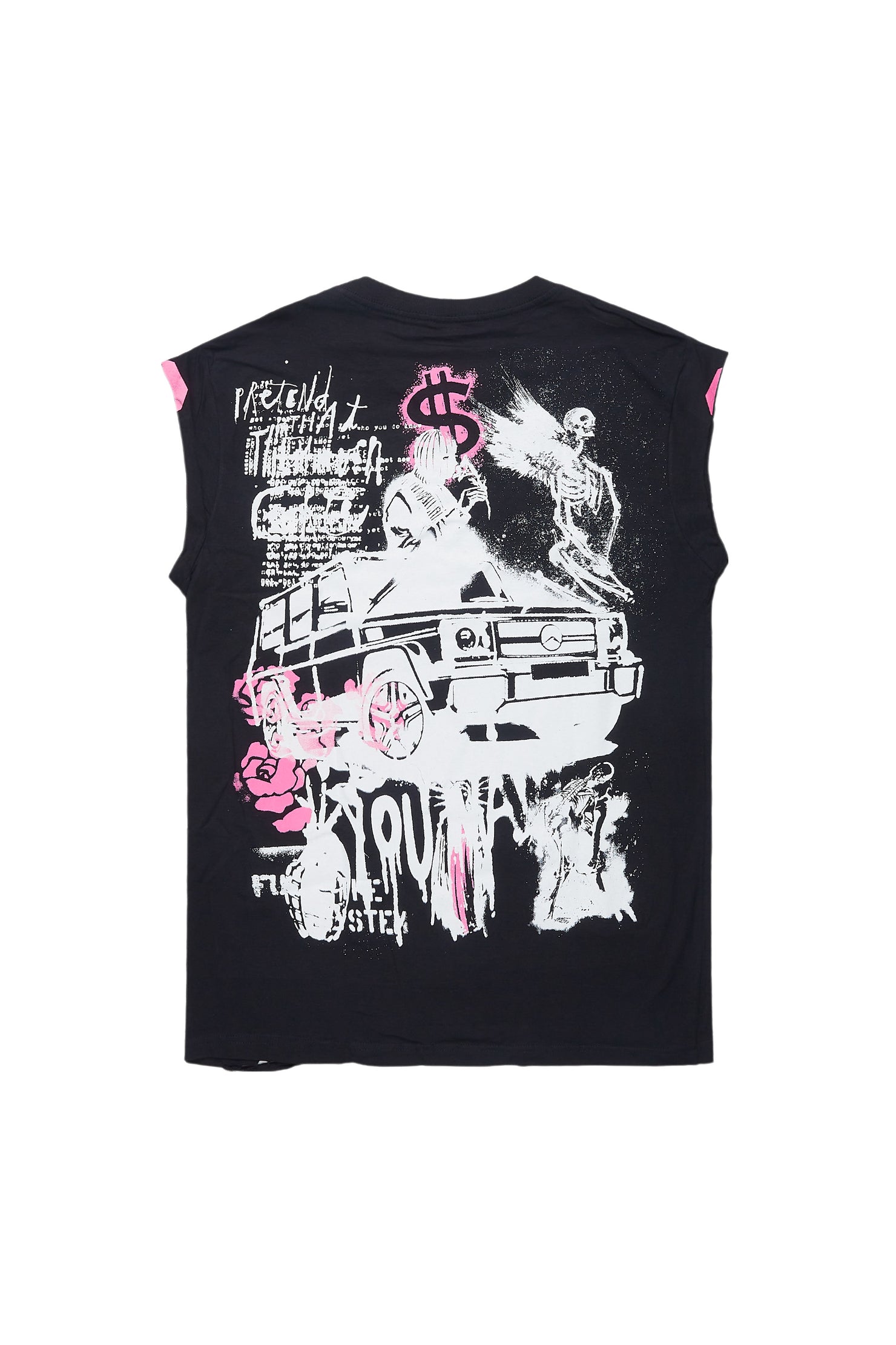Grill Black/Pink Graphic Muscle T-Shirt