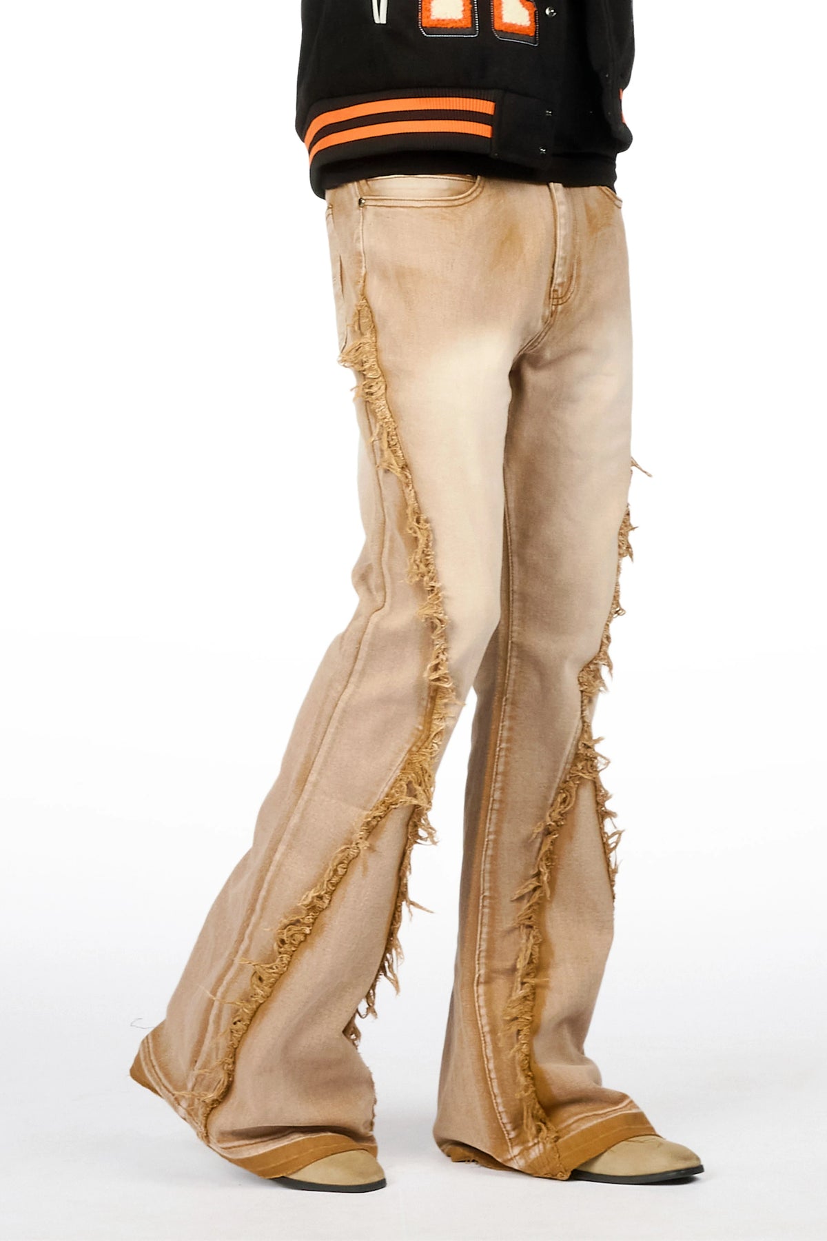 Vane Beige Stacked Super Flare Jean