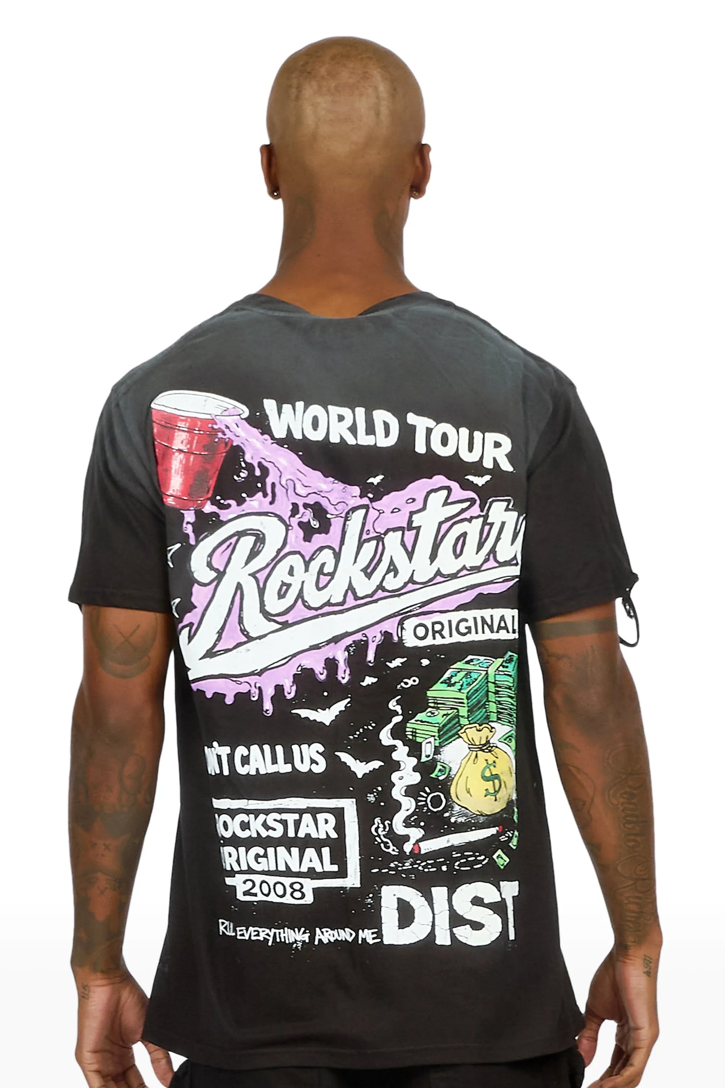 Batts Black Oversized Graphic T-Shirt