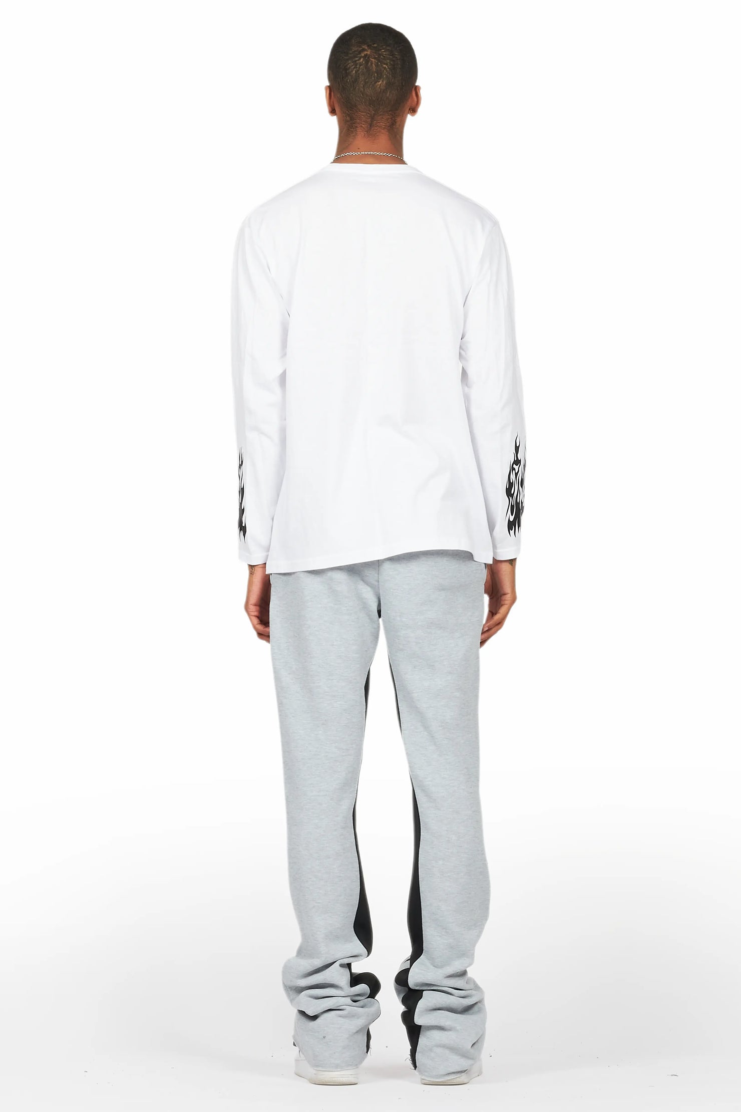 Bubble White/Grey Long Sleeve T-Shirt/Baggy Pant Set