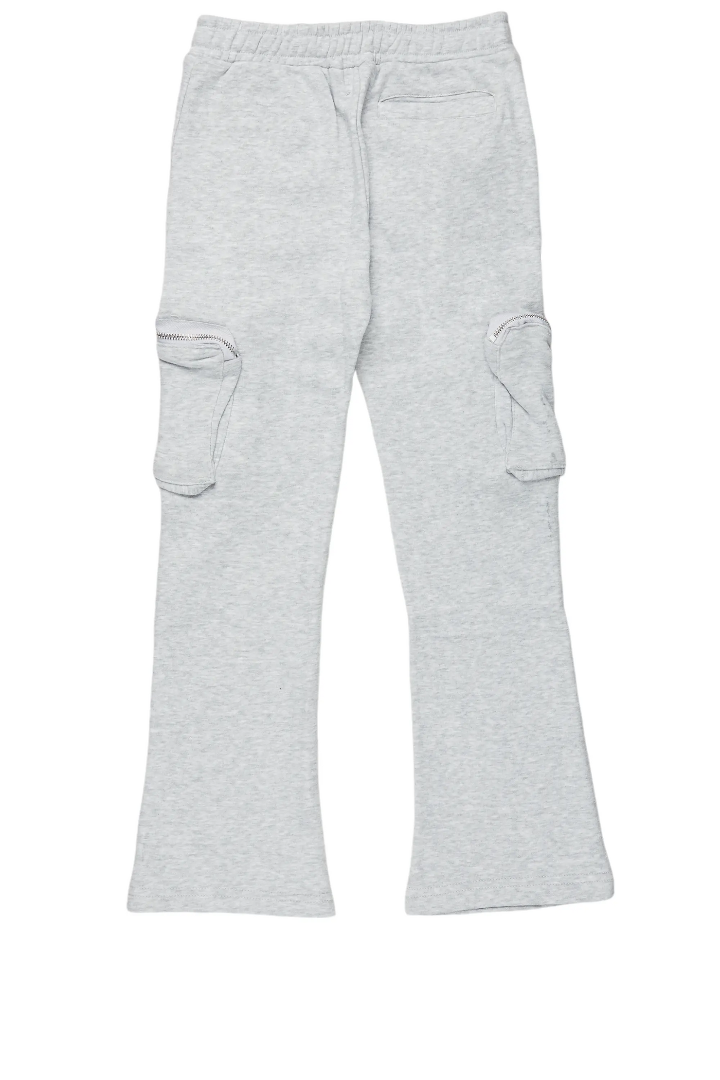 Boys Colin Heather Grey Stacked Flare Track Pants