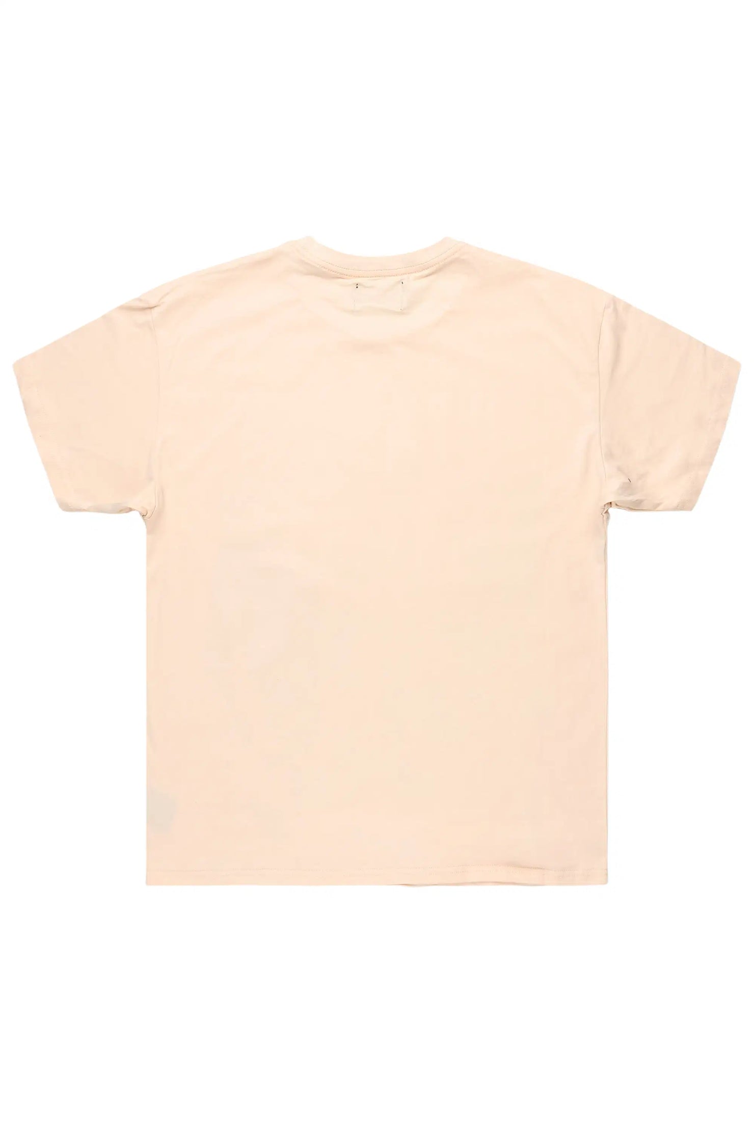 Raezion Beige Oversized Graphic T-Shirt