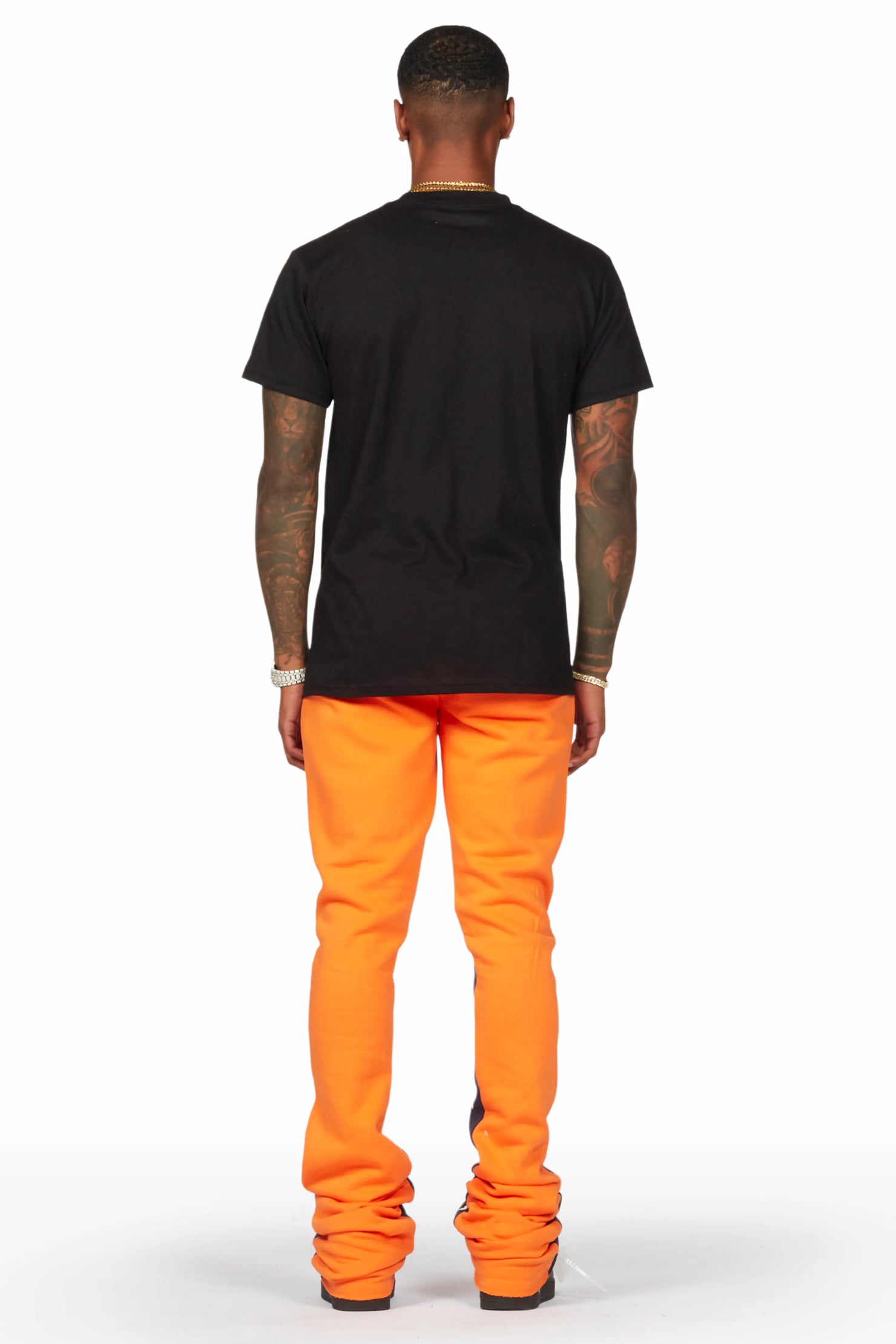 Scottie Black/Orange T-Shirt/Super Stacked Flare Track Pant Set