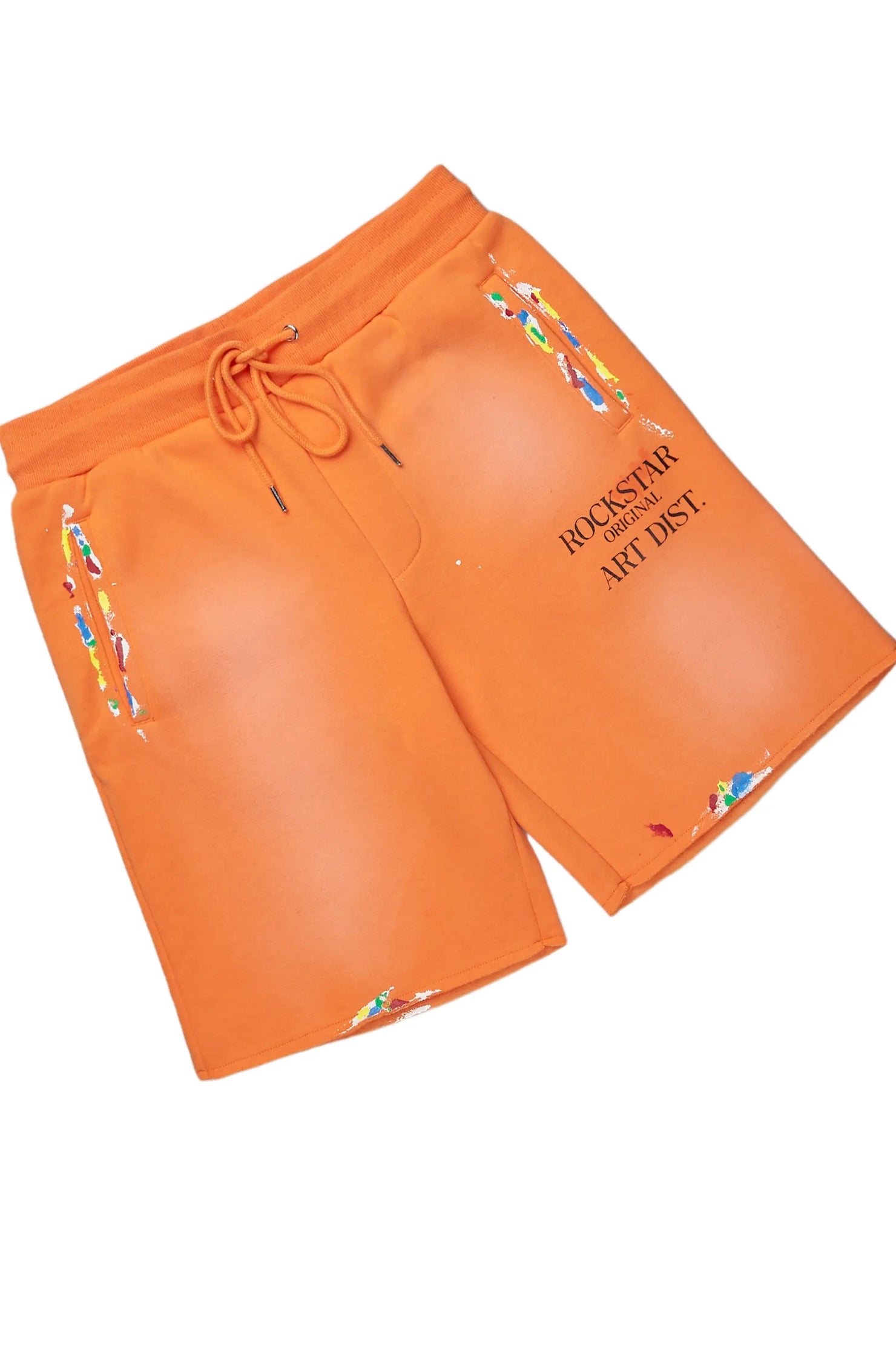 Rockstar Art Dist. White/Orange T-Shirt Short Set