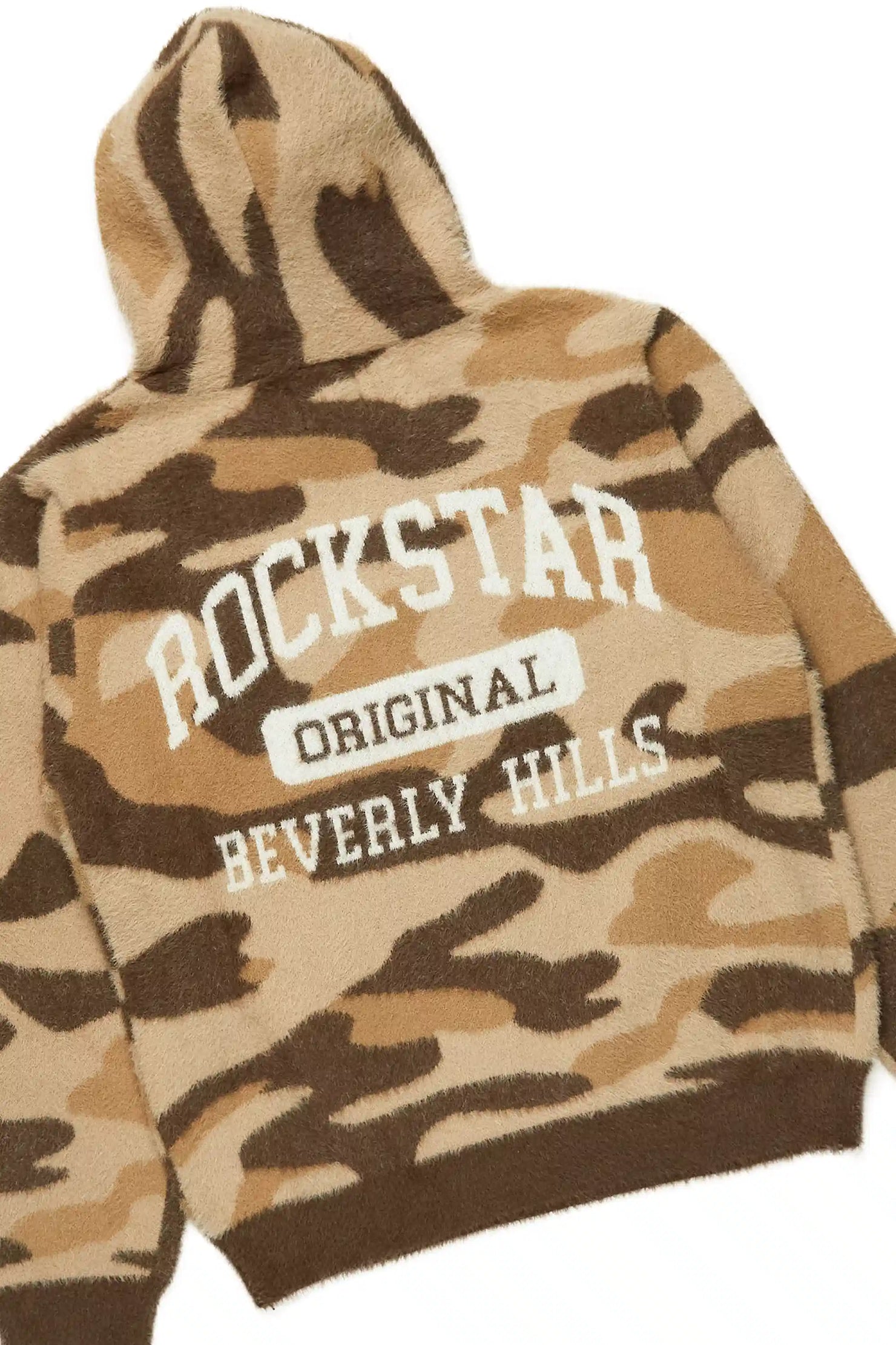 Boys Member Camo Brown Stacked Flare Knitted Mohair Track Set