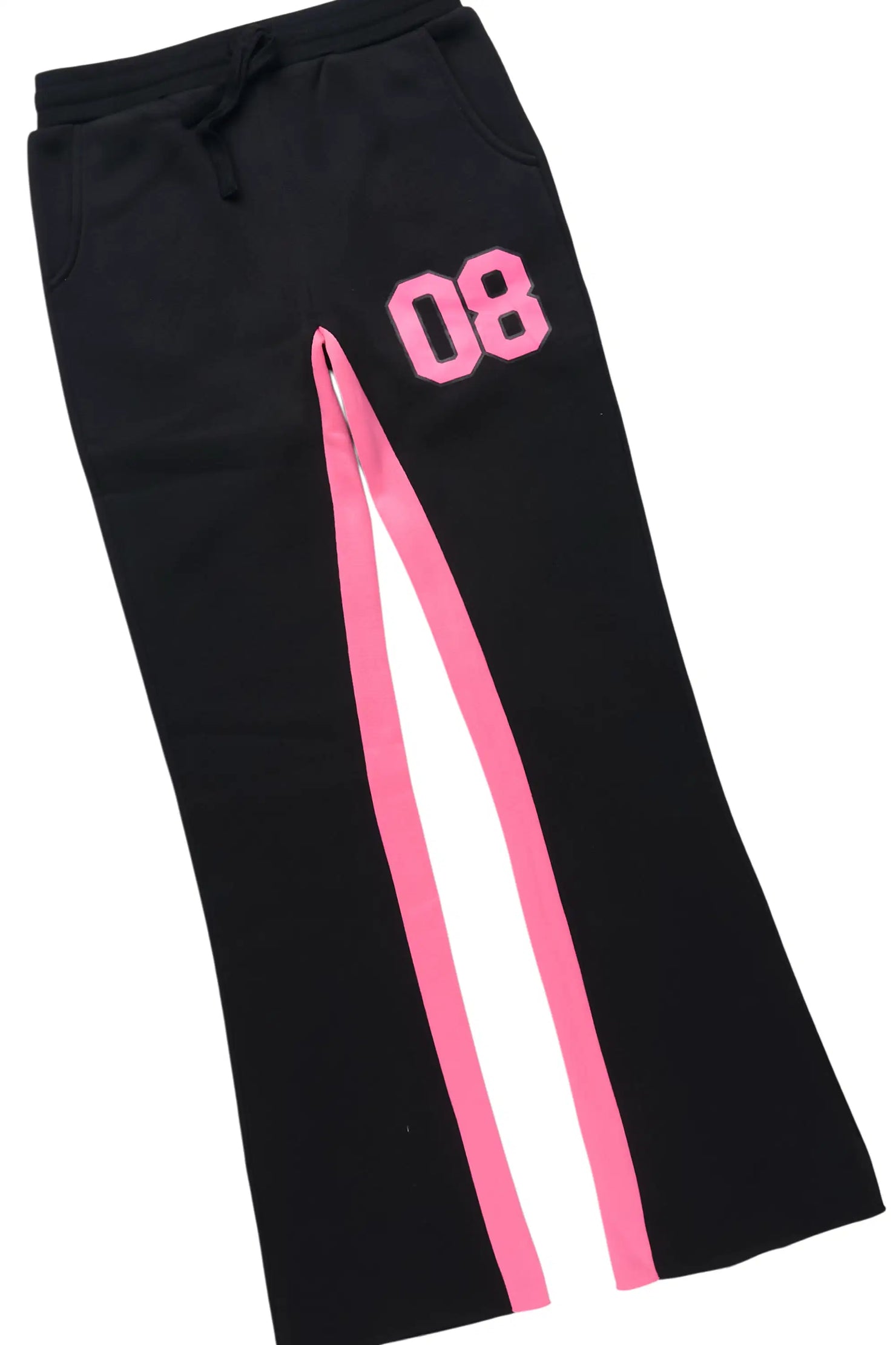 Girls Gaiea Black/Pink Long Sleeve Tee Stacked Track Set