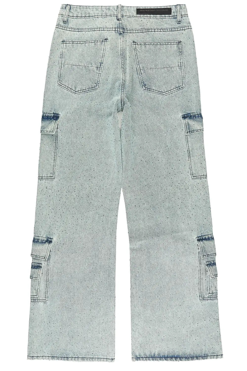 Aeson Light Blue Rhinestone Baggy Fit Jean