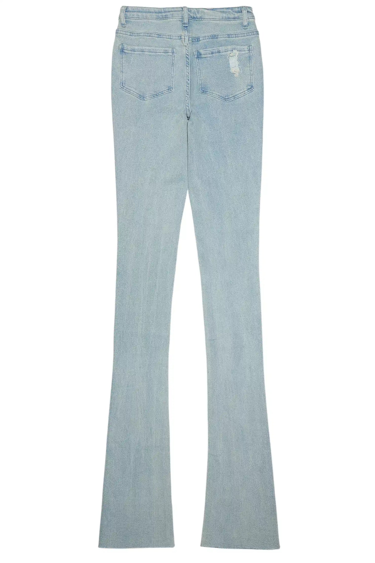 Karime Light Wash Rhinestone Stacked Jean