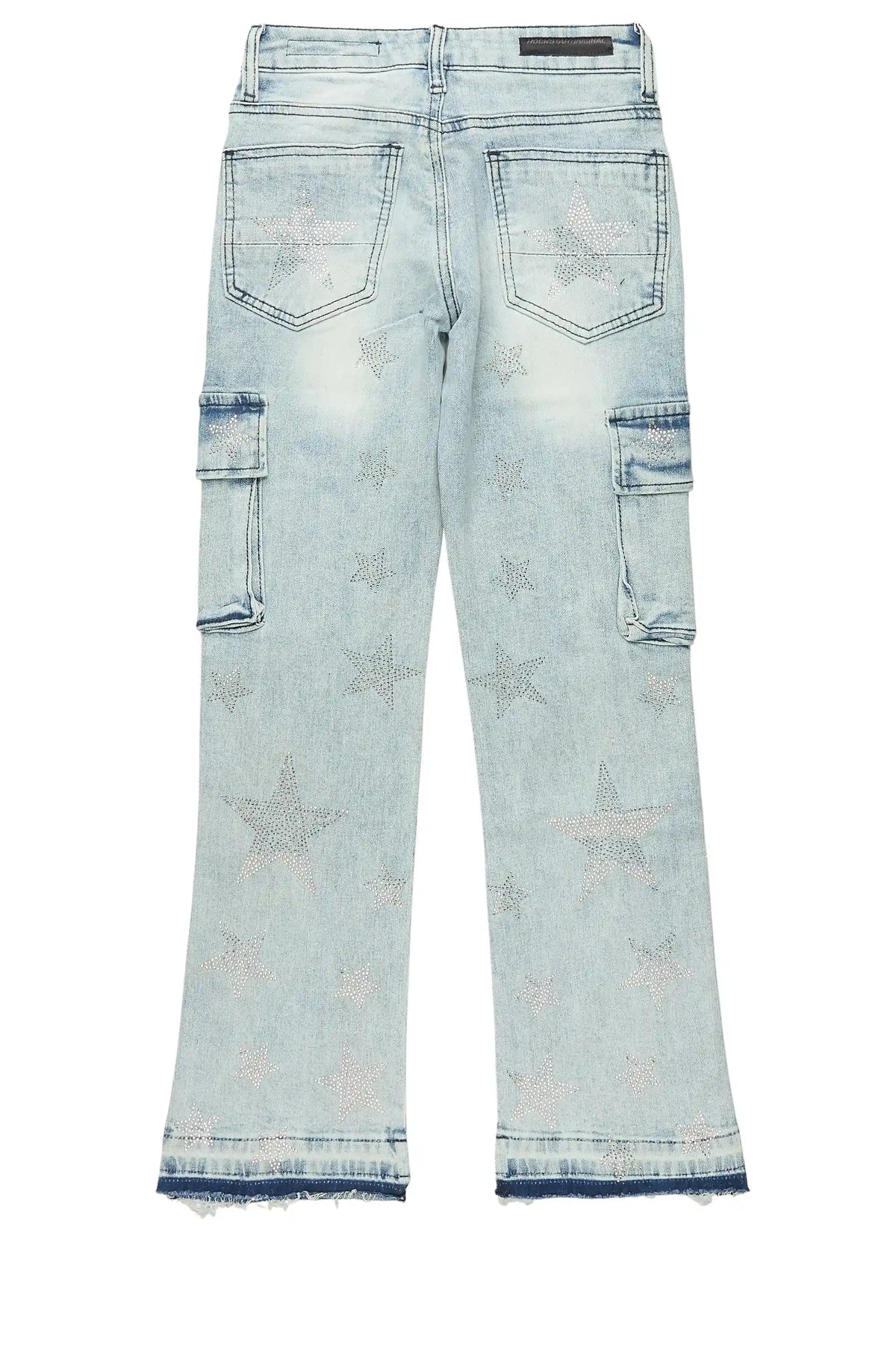 Girls Kendrica Light Wash Rhinestone Stacked Jean