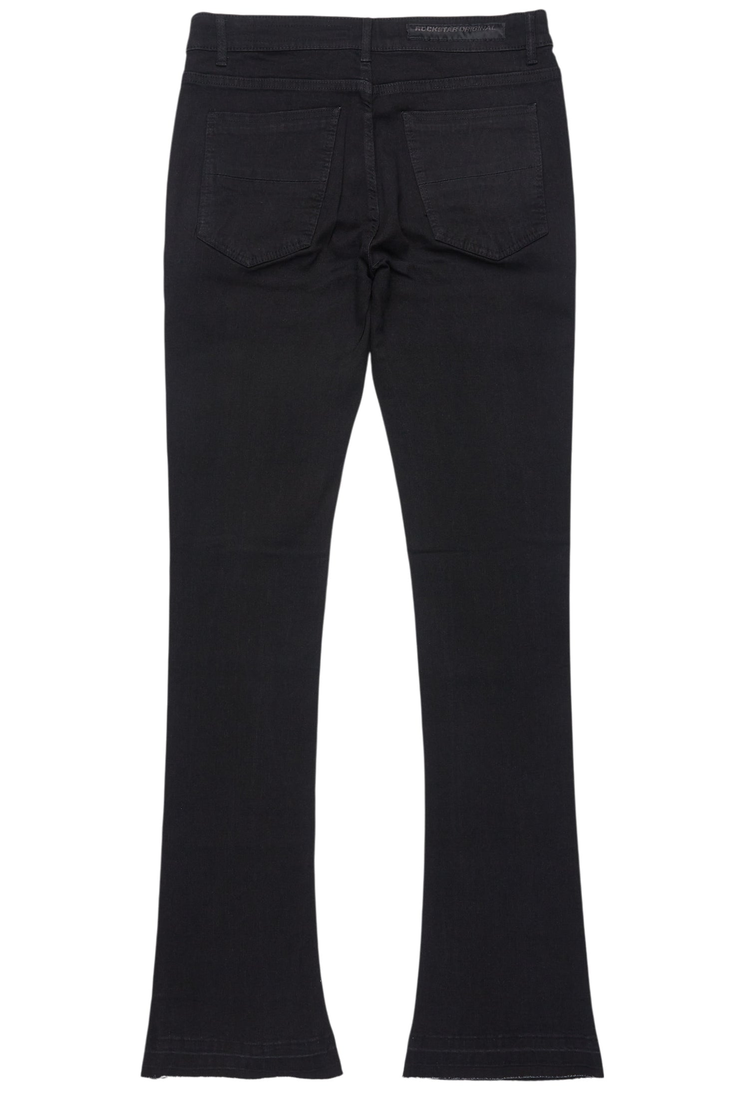 Drick Jet Black Regular Fit Flare Jean